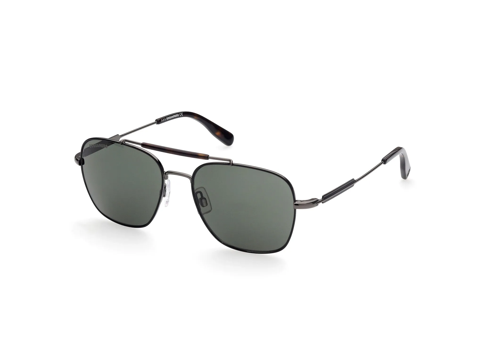 Dsquared2 DQ0380 Vince 08N Occhiali da sole outlet Metallo Grigio Verde Squadrata Normale - immagine 1