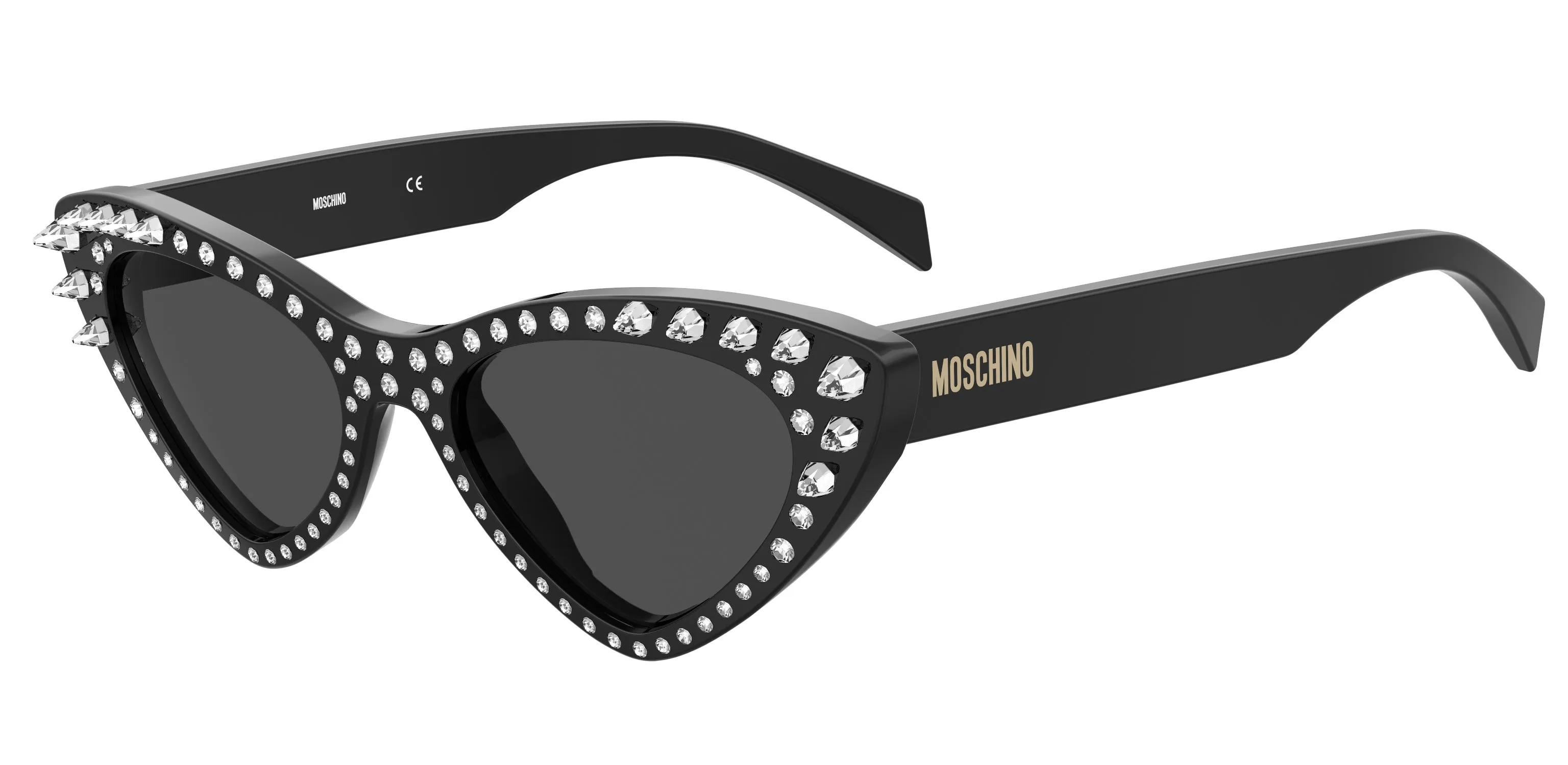 Moschino MOS006/S/STR 807/IR Occhiali da sole Acetato Nero Grigio Cat Eye Normale - immagine 1