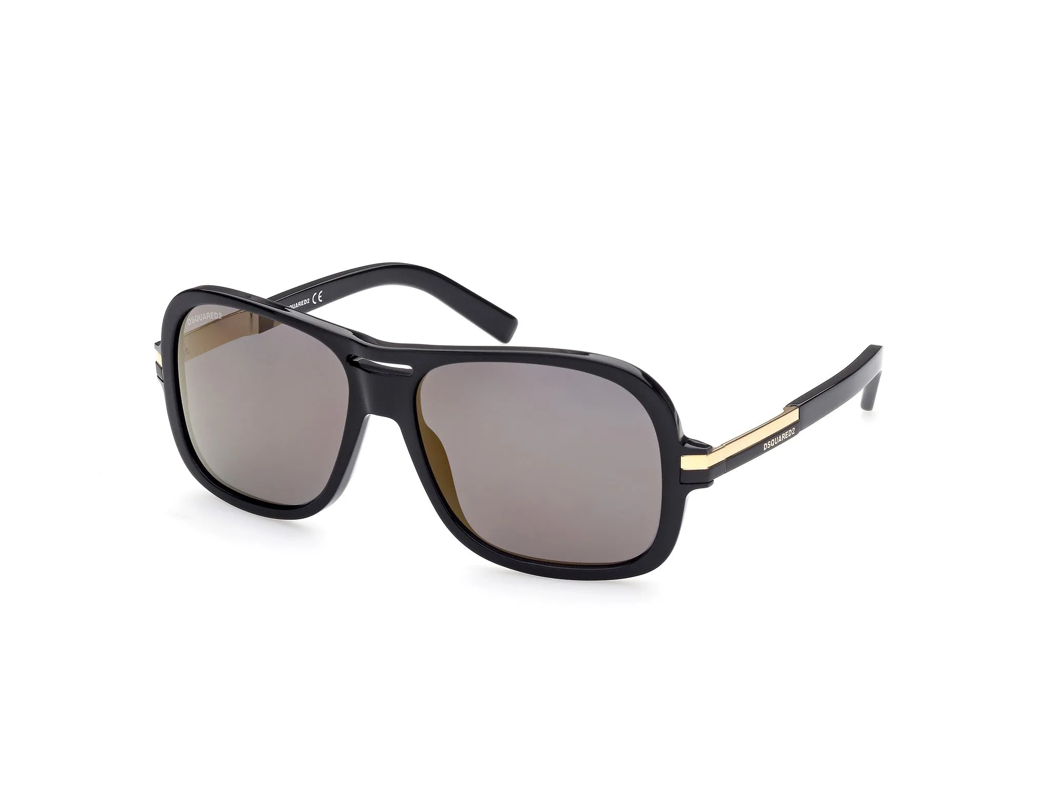 Dsquared2 DQ0377 Zack 01C Occhiali da sole outlet Acetato Nero Grigio Squadrata Specchiate - immagine 1