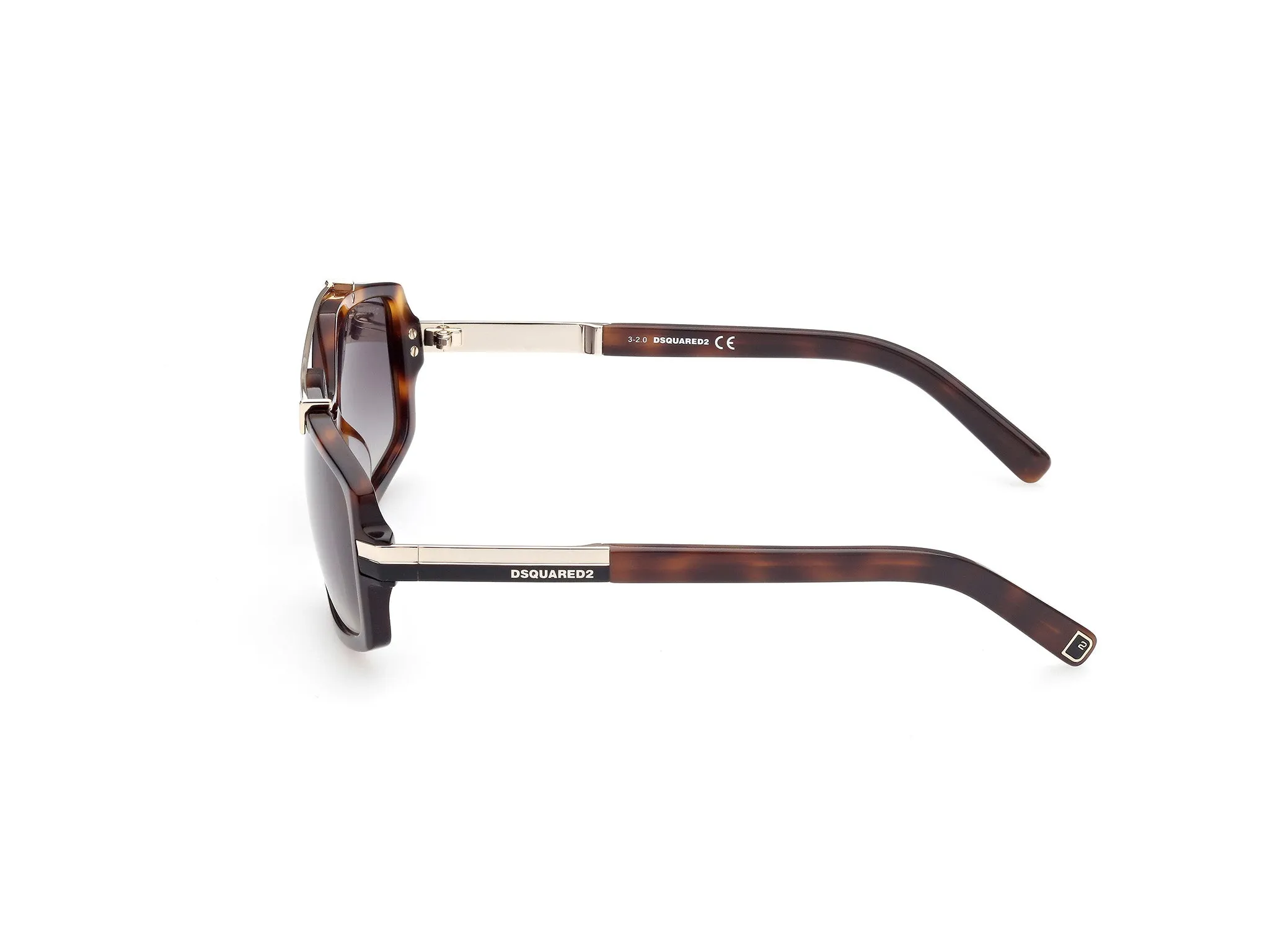 Dsquared2 DQ0378 Hanke 52B Occhiali da sole outlet Acetato Havana Grigio Squadrata Normale Sfumato - immagine 3