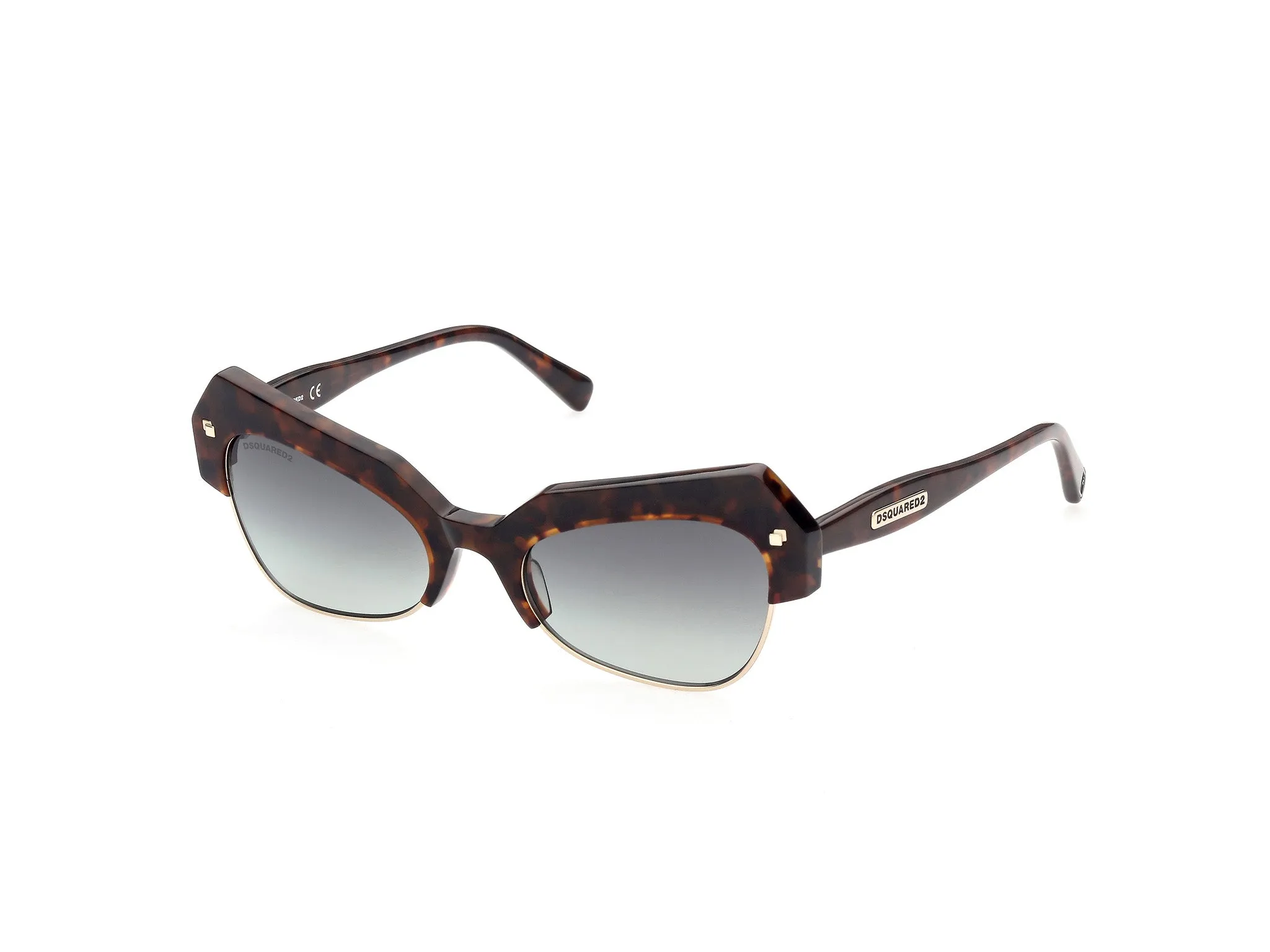 Dsquared2 DQ0367 Dalia 52P Occhiali da sole outlet Acetato Havana Verde Geometrica Normale Sfumato - immagine 1