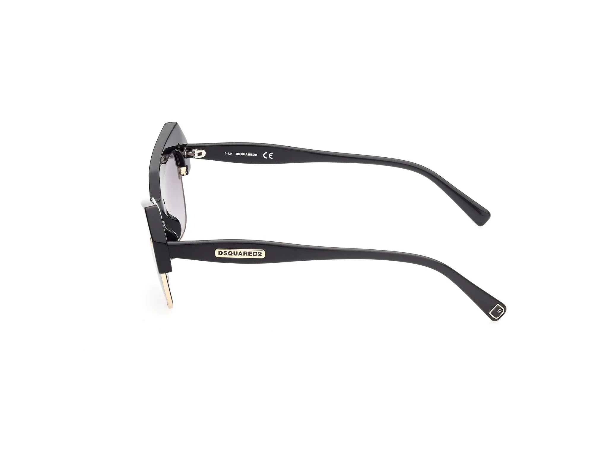 Dsquared2 DQ0367 Dalia 01B Occhiali da sole outlet Acetato Nero Grigio Geometrica Normale Sfumato - immagine 3