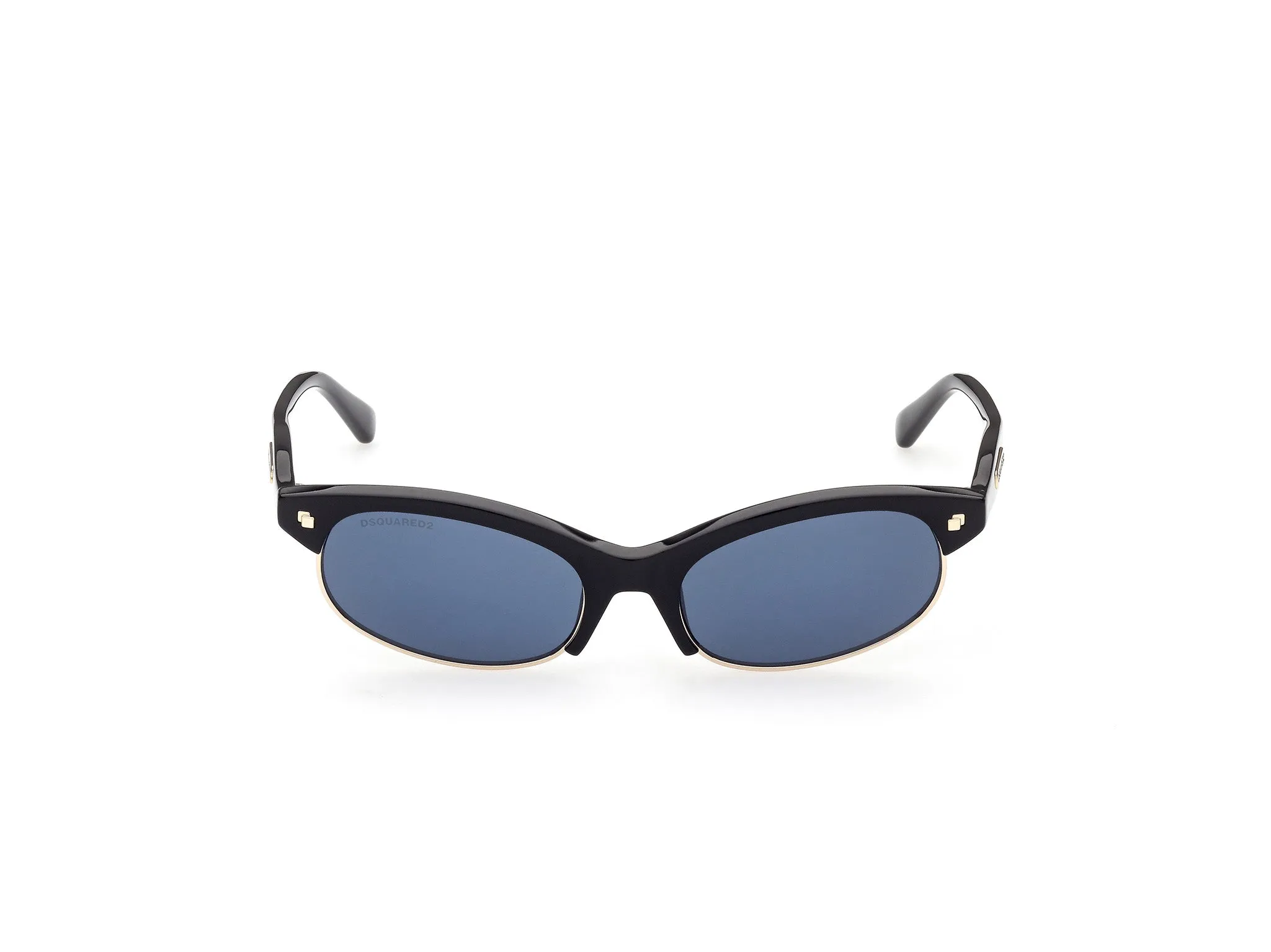 Dsquared2 DQ0368 Freddy 01V Occhiali da sole outlet Acetato Nero Blu Rotonda Normale - immagine 2