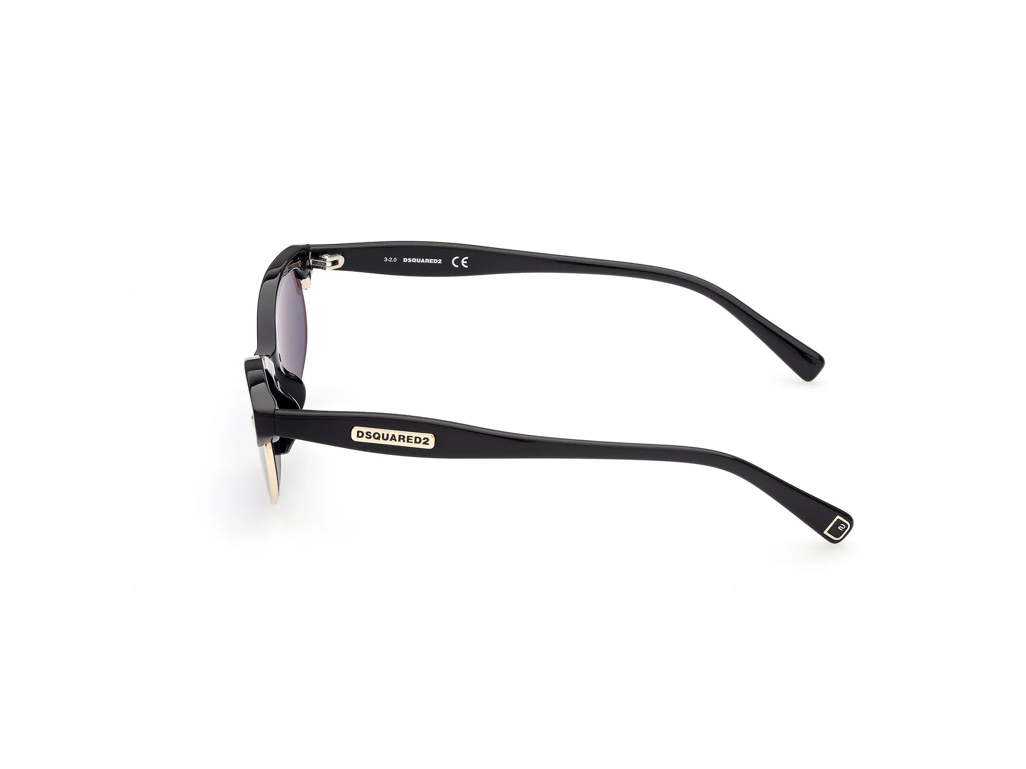 Dsquared2 DQ0368 Freddy 01V Occhiali da sole outlet Acetato Nero Blu Rotonda Normale - immagine 3