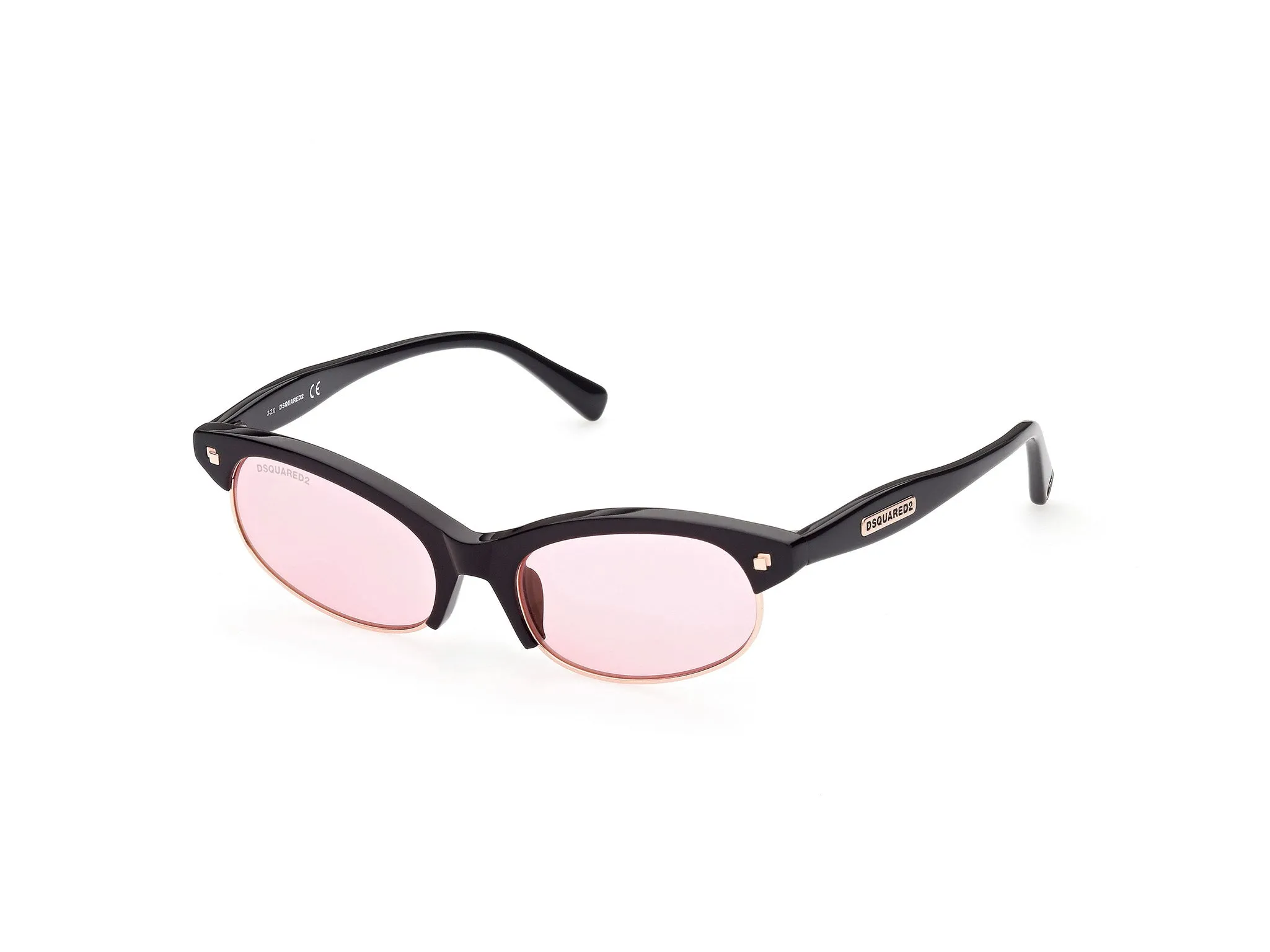 Dsquared2 DQ0368 Freddy 01S Occhiali da sole outlet Acetato Nero Rosso Rotonda Normale - immagine 1
