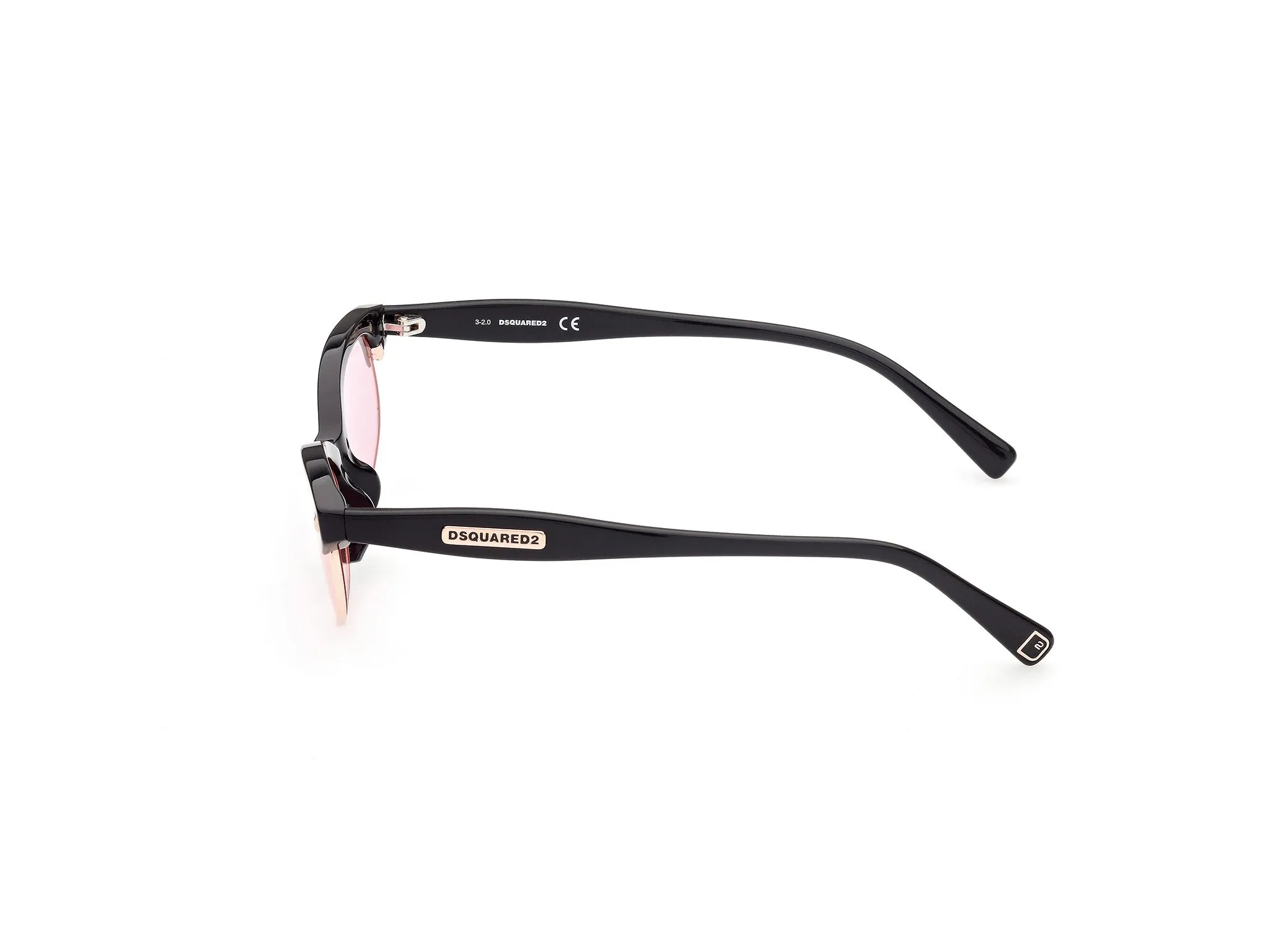 Dsquared2 DQ0368 Freddy 01S Occhiali da sole outlet Acetato Nero Rosso Rotonda Normale - immagine 3
