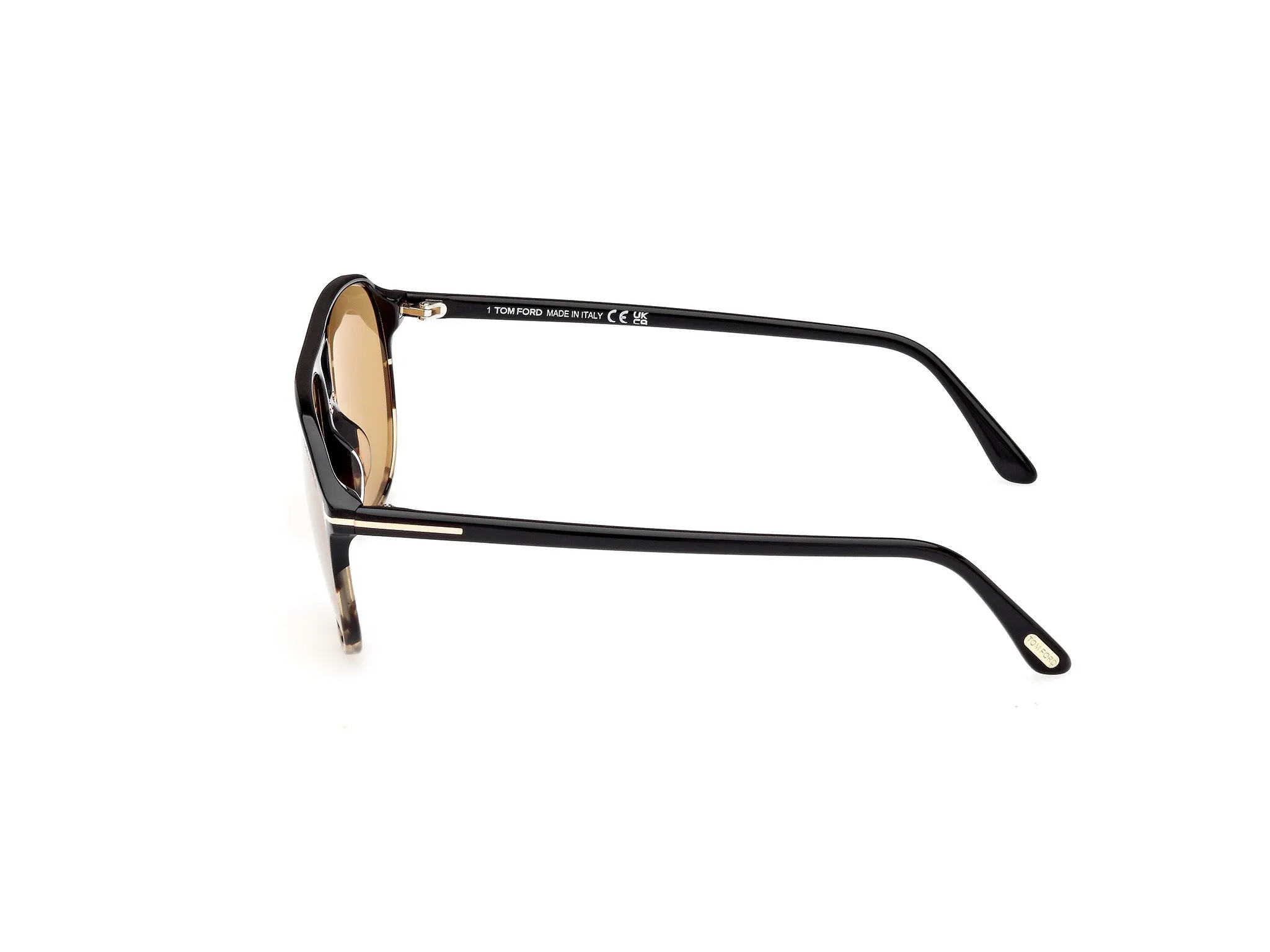 TOM FORD FT1026 BRUCE 05E Occhiali da sole Acetato Nero Marrone Squadrata Normale - immagine 2