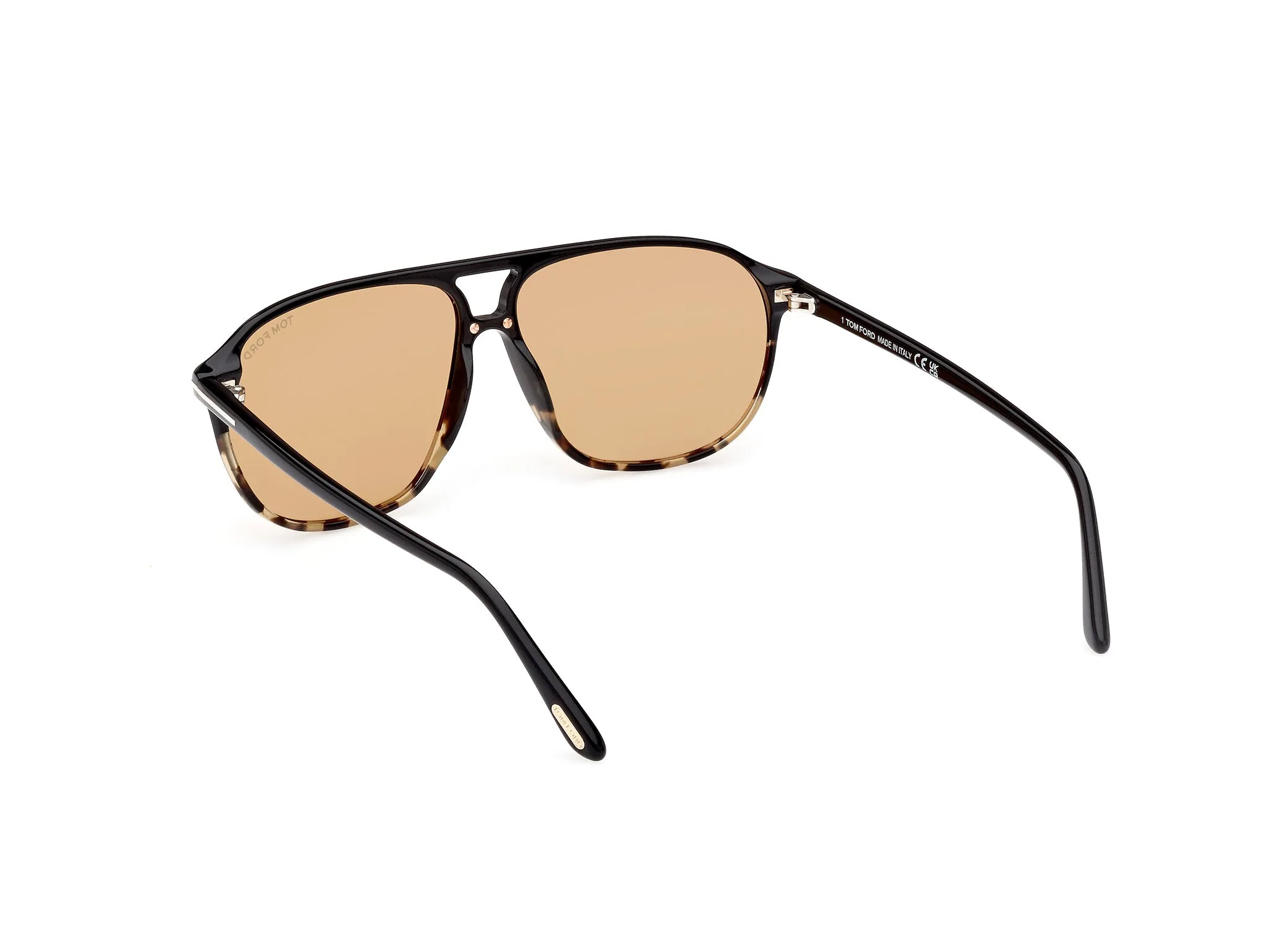 TOM FORD FT1026 BRUCE 05E Occhiali da sole Acetato Nero Marrone Squadrata Normale - immagine 4