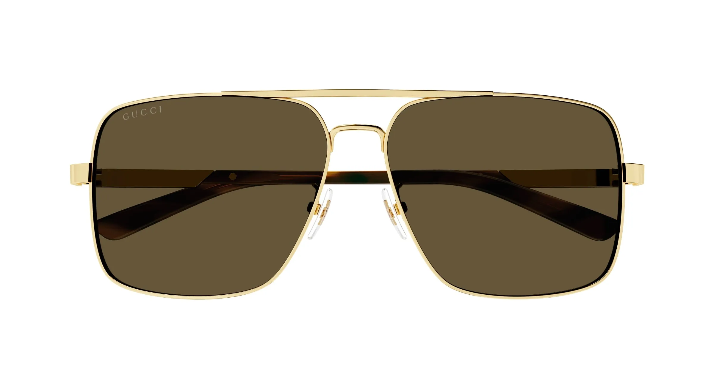 Gucci GG1289S 002 Occhiali da sole Metallo Oro Marrone Squadrata - immagine 3