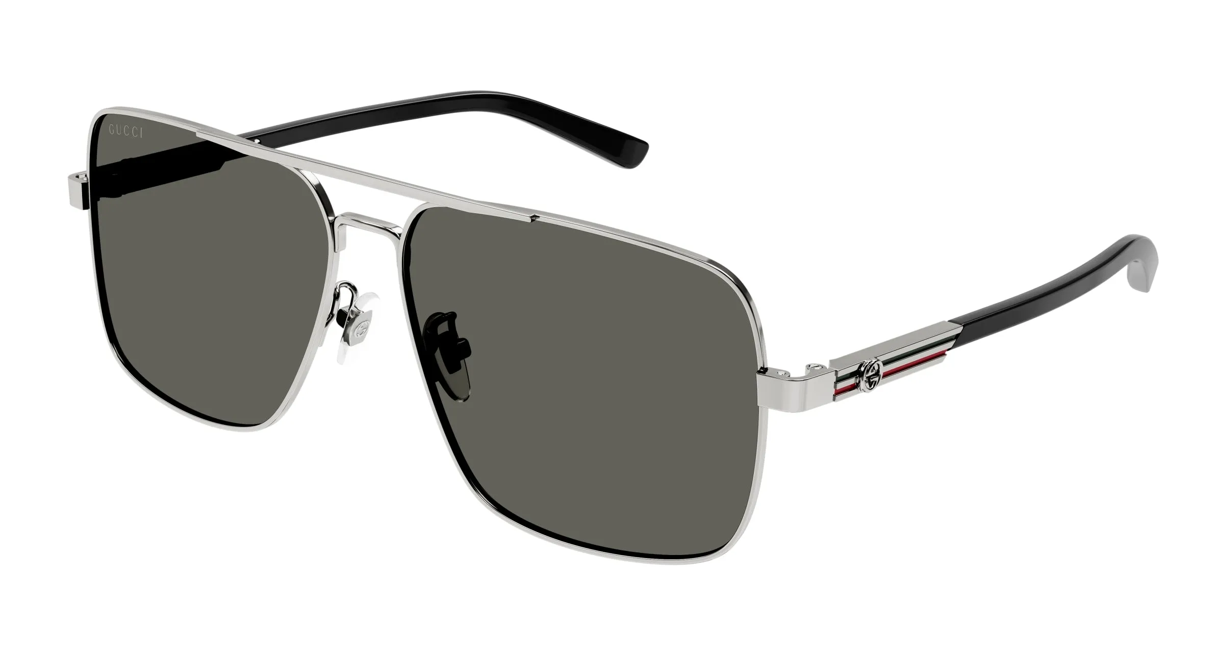Gucci GG1289S 001 Occhiali da sole Metallo Rutenio Squadrata - immagine 1