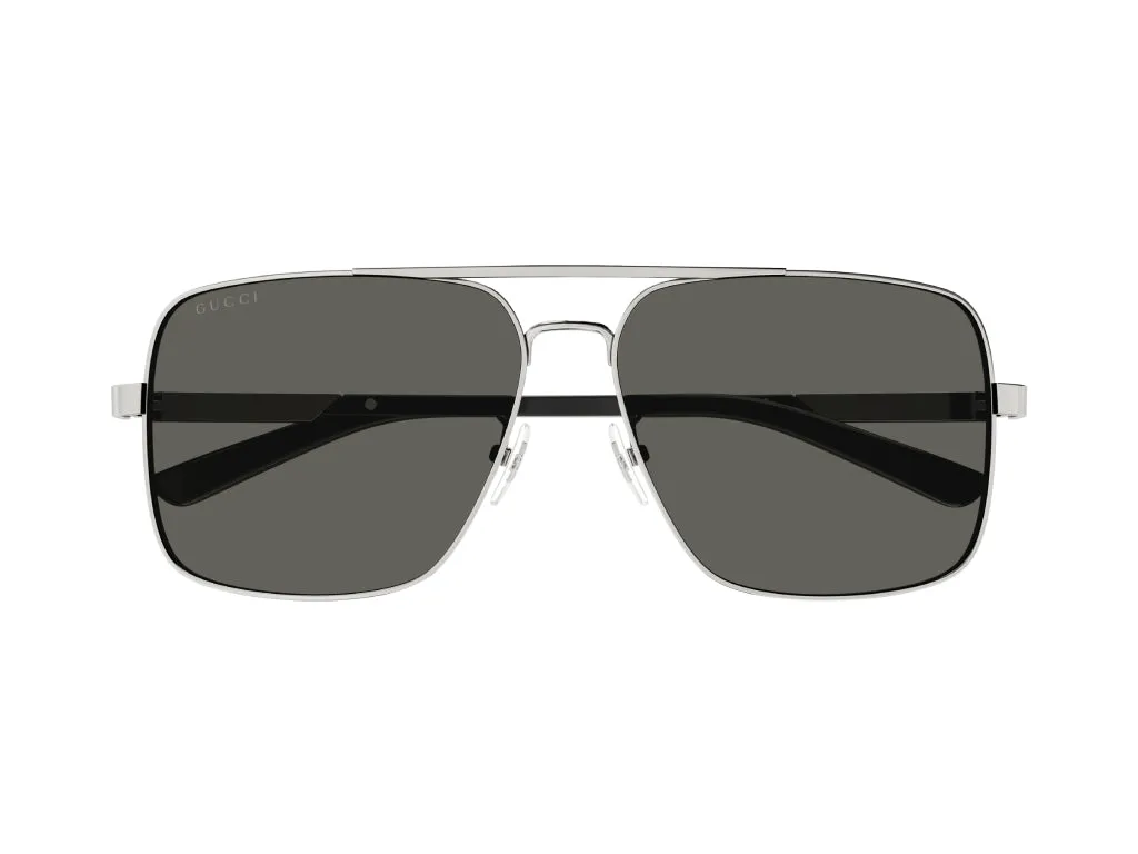 Gucci GG1289S 001 Occhiali da sole Metallo Rutenio Squadrata - immagine 2