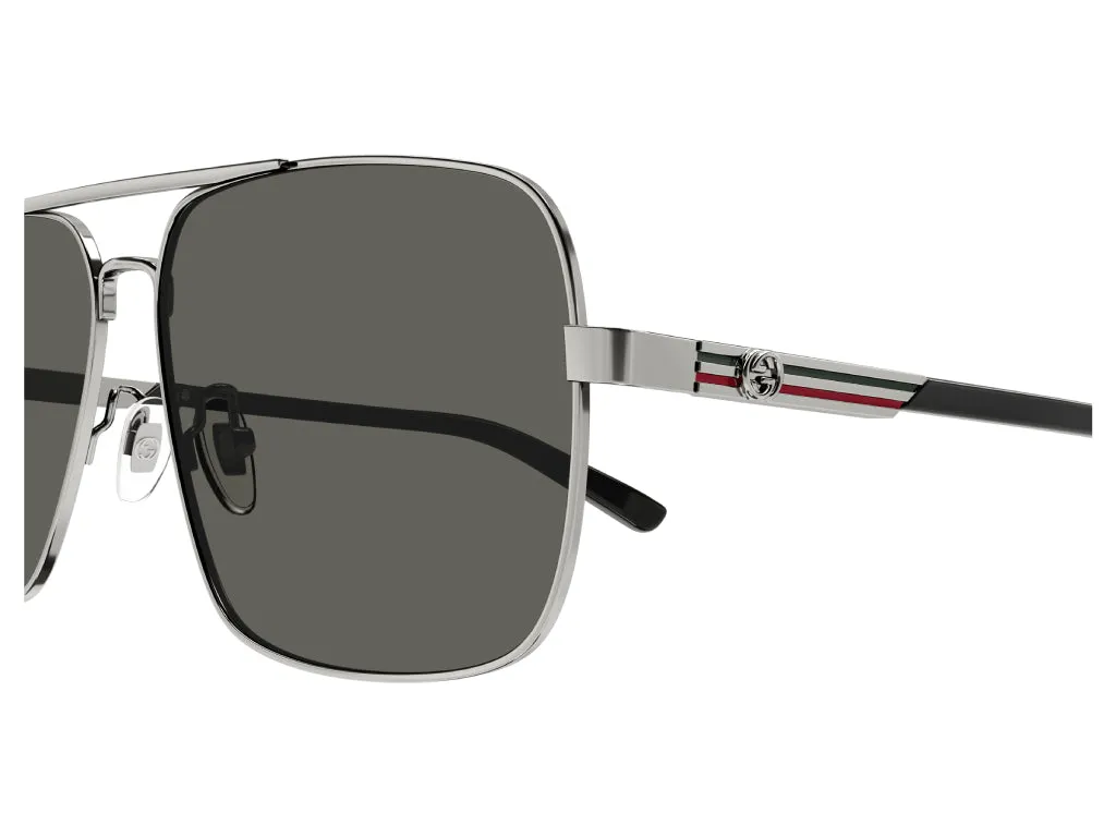 Gucci GG1289S 001 Occhiali da sole Metallo Rutenio Squadrata - immagine 4