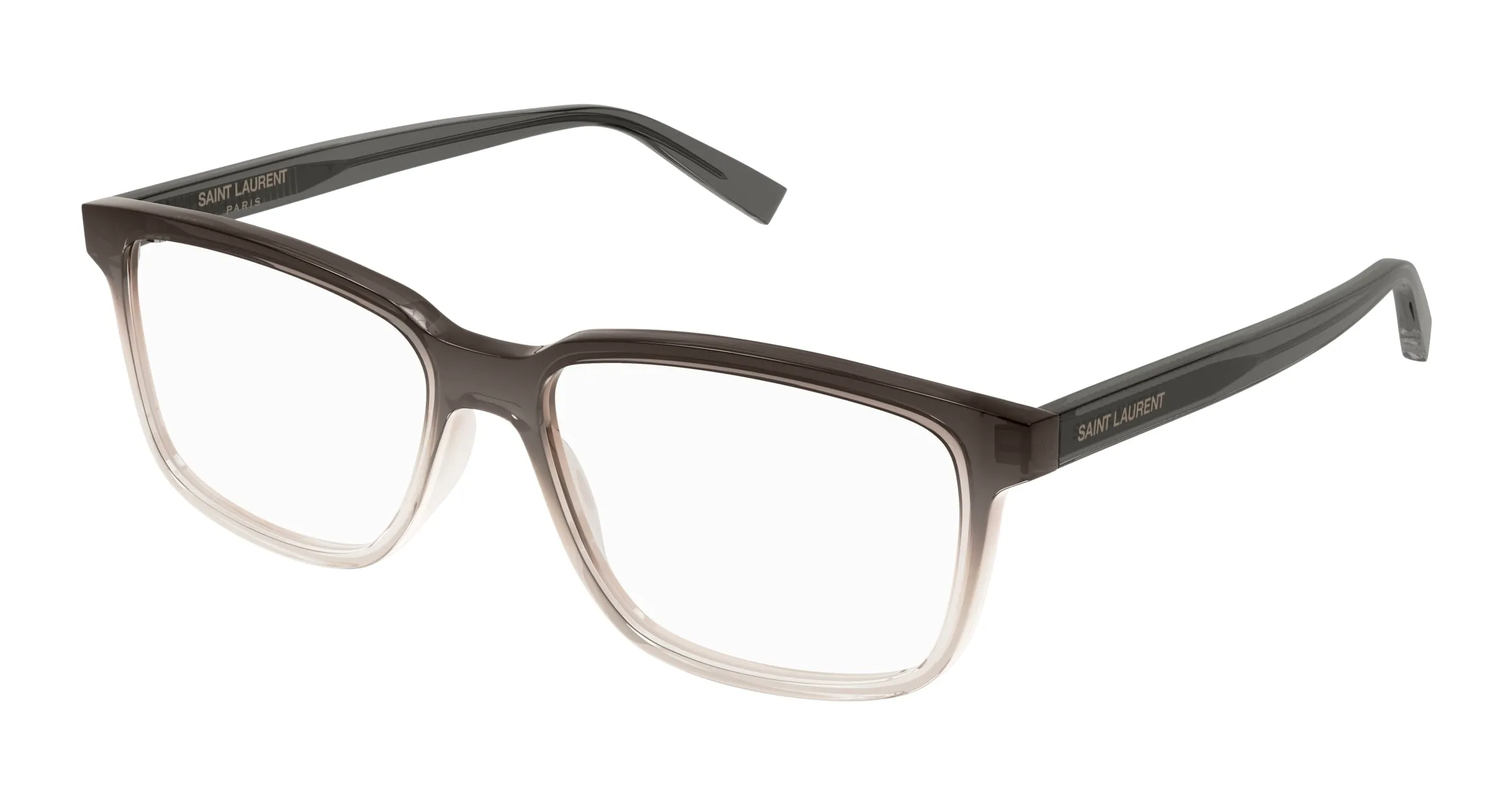 SAINT LAURENT SL 458 008 Montature da vista Acetato Grigio Trasparente Squadrata - immagine 1