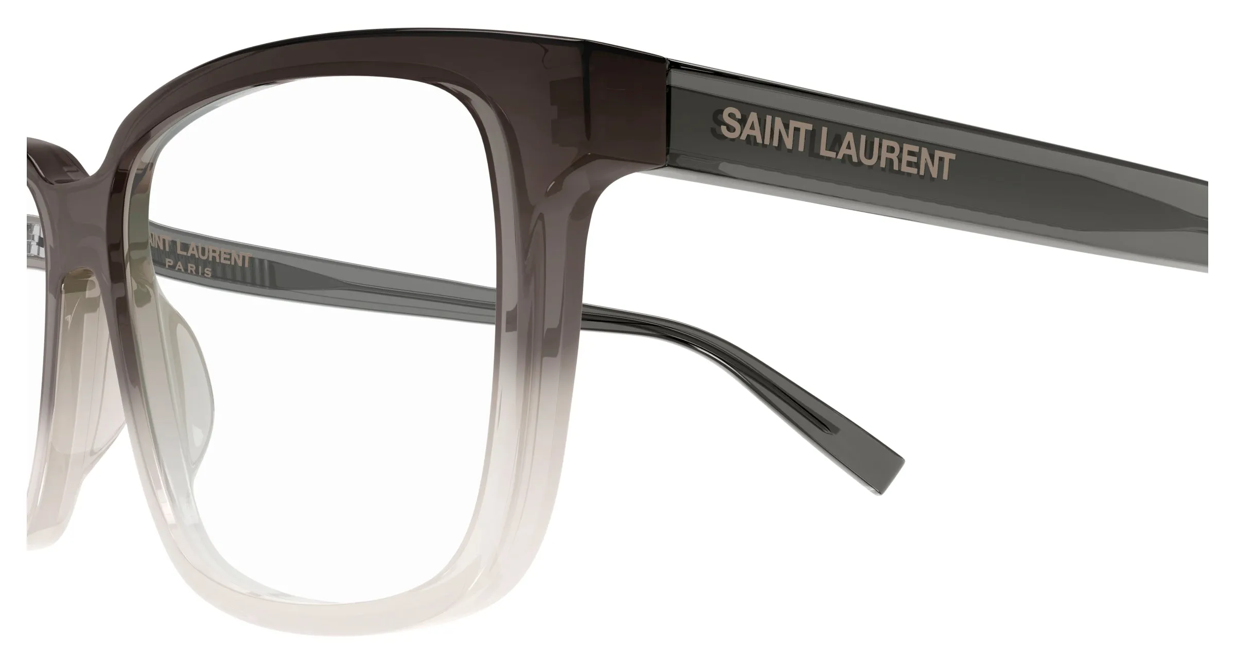 SAINT LAURENT SL 458 008 Montature da vista Acetato Grigio Trasparente Squadrata - immagine 3