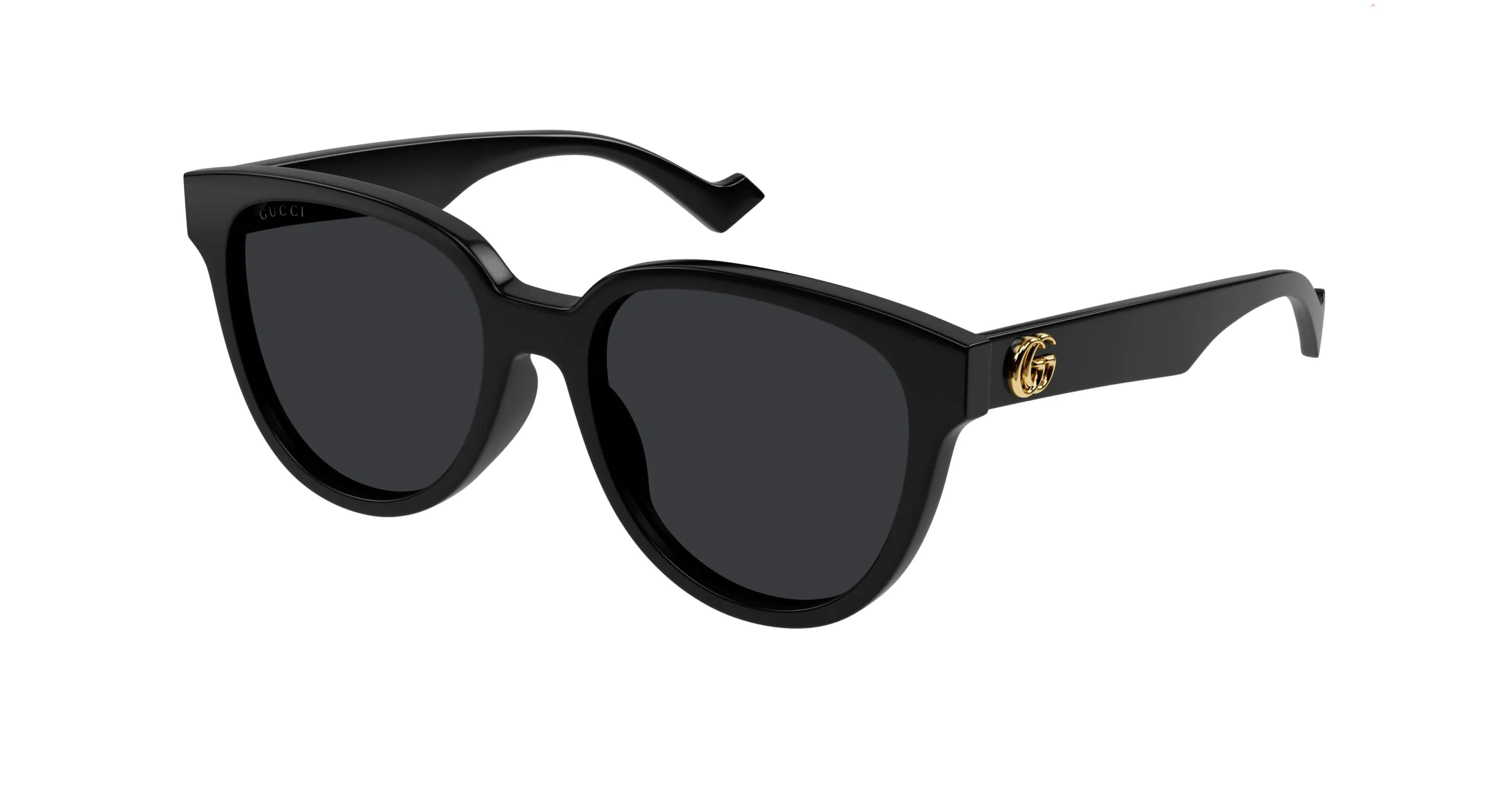 Gucci GG0960SA 002 Occhiali da sole Acetato Nero Grigio Rotonda Normale - immagine 1