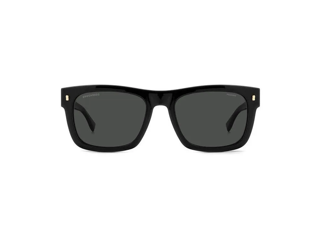 Dsquared2 D2 0100/CS 807/M9 Occhiali da sole Plastica Nero Grigio Geometrica Polarizzata Clip-on - immagine 4