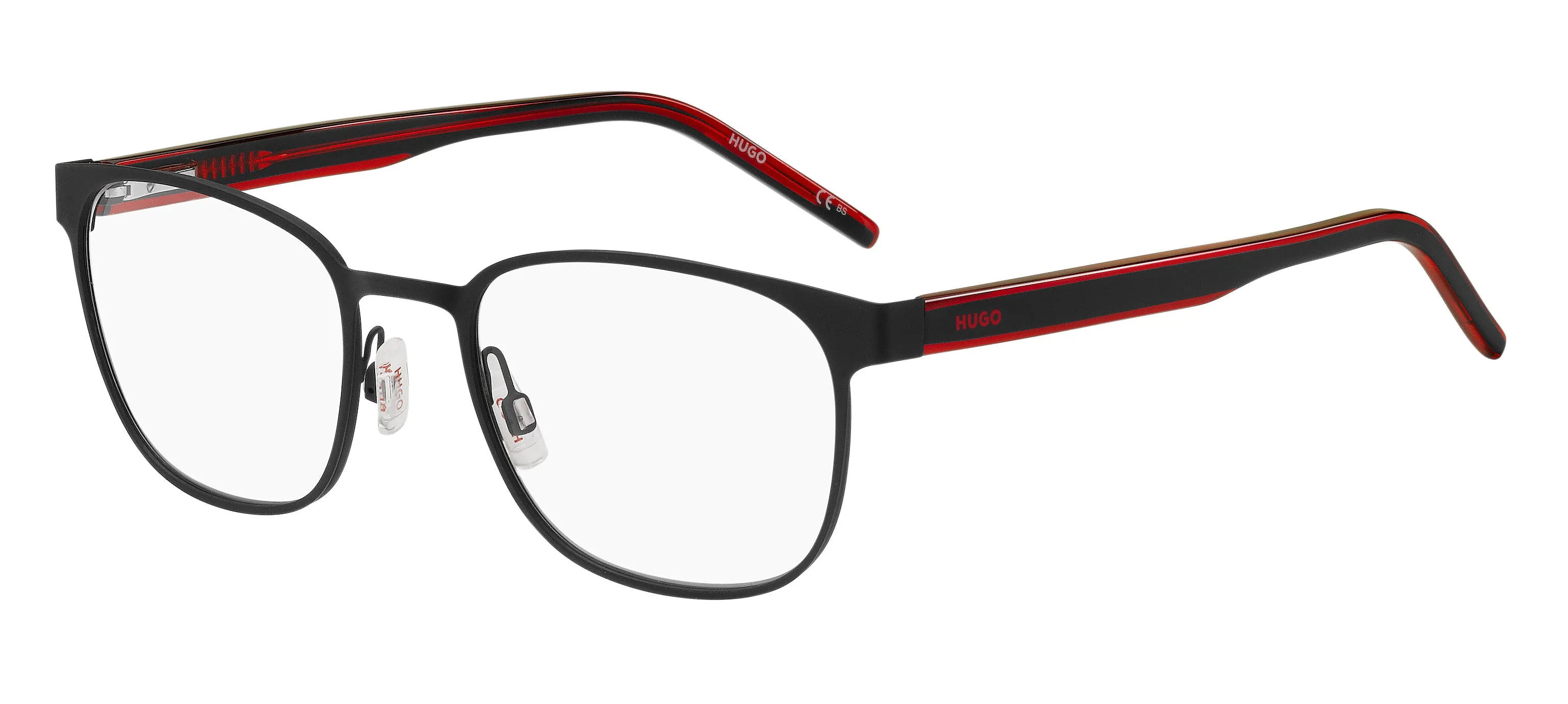 Hugo Boss HG 1246 OIT Montature da vista Acciaio Nero/Rosso Squadrata - immagine 1