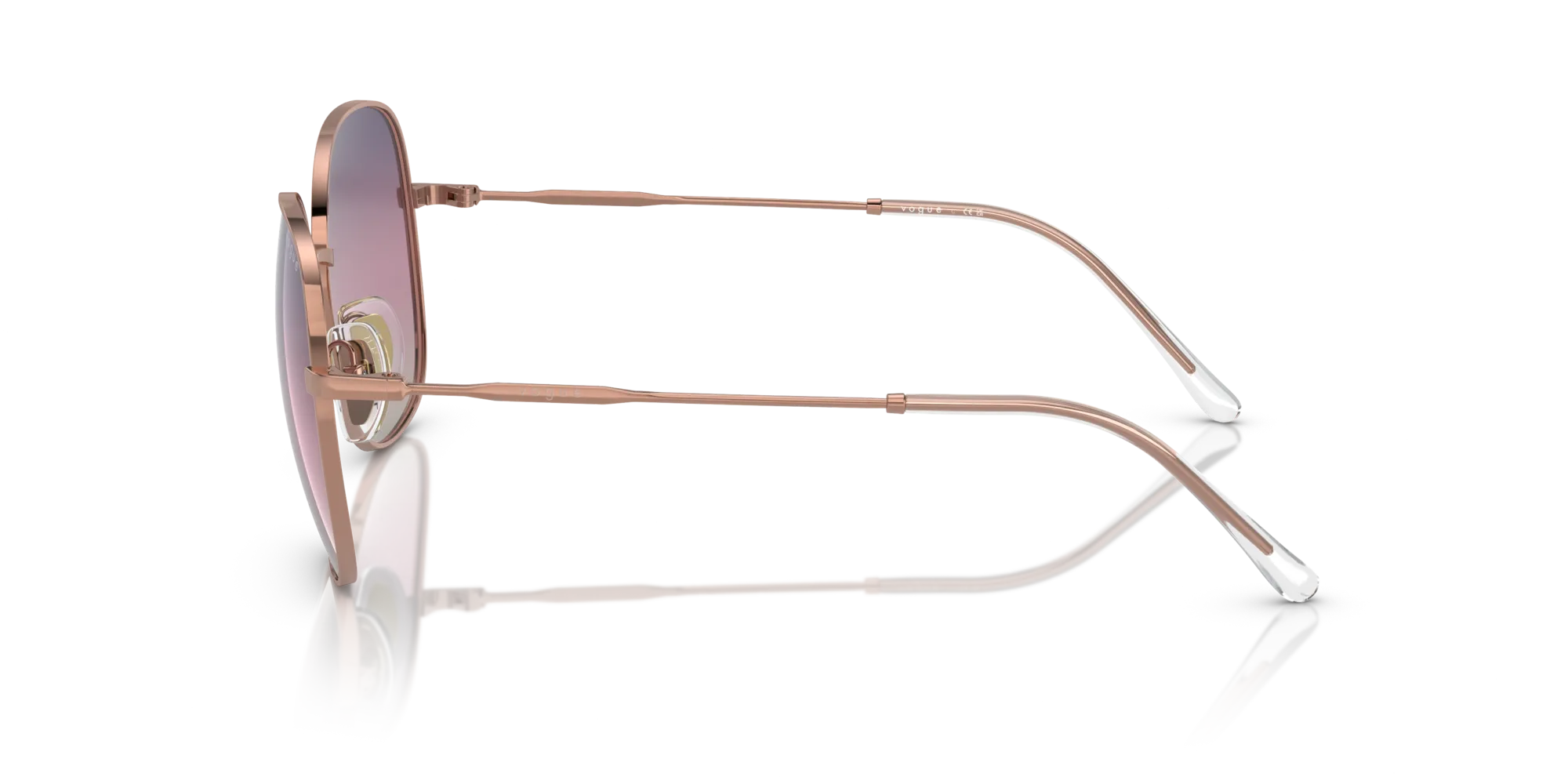 VOGUE EYEWEAR VO4272S 5152U6 Occhiali da sole Metallo Oro Marrone Rotonda Normale Sfumato - immagine 4