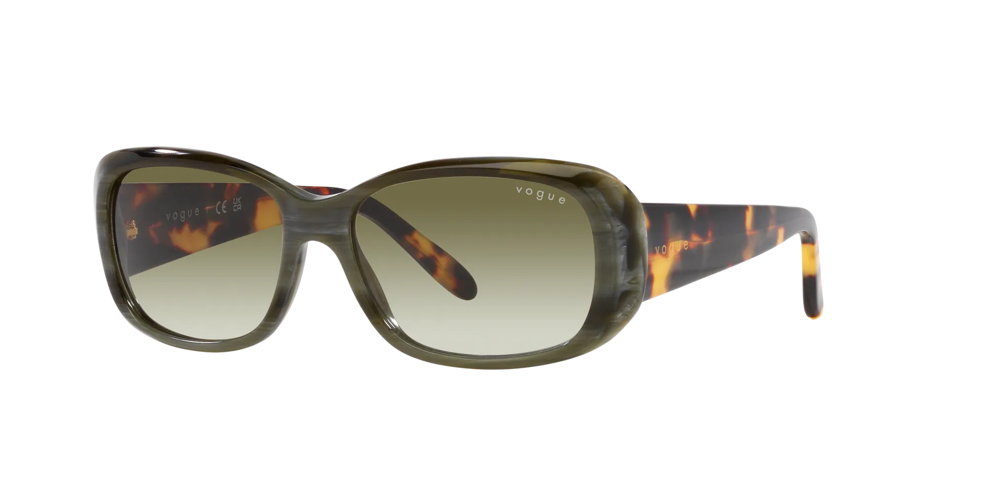 VOGUE EYEWEAR VO2606S 30728E Occhiali da sole Acetato Verde Verde Squadrata Normale Sfumato - immagine 3