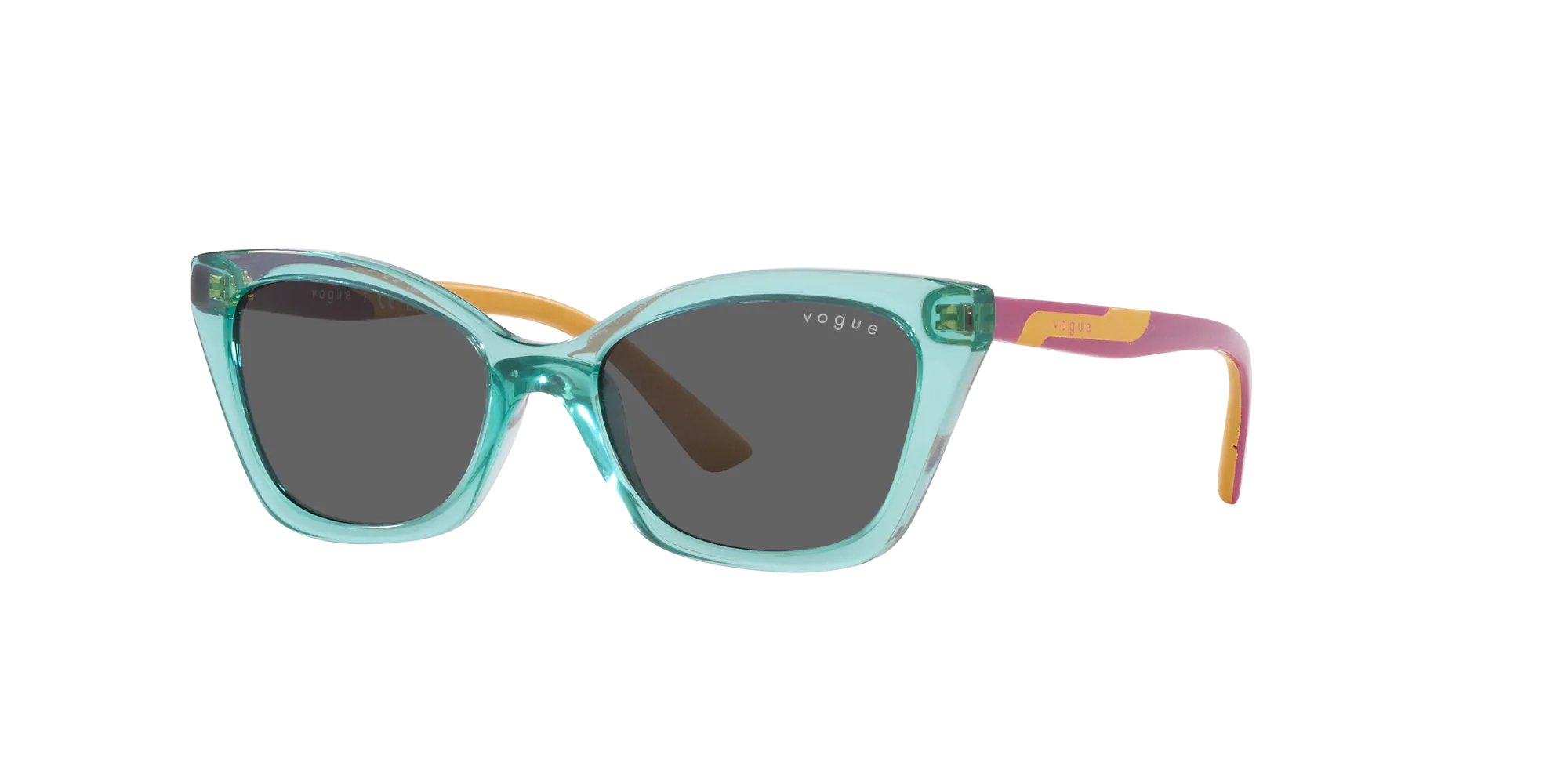 VOGUE EYEWEAR VJ2020 303287 Occhiali da sole Iniettato Verde Grigio Cat Eye Normale - immagine 3