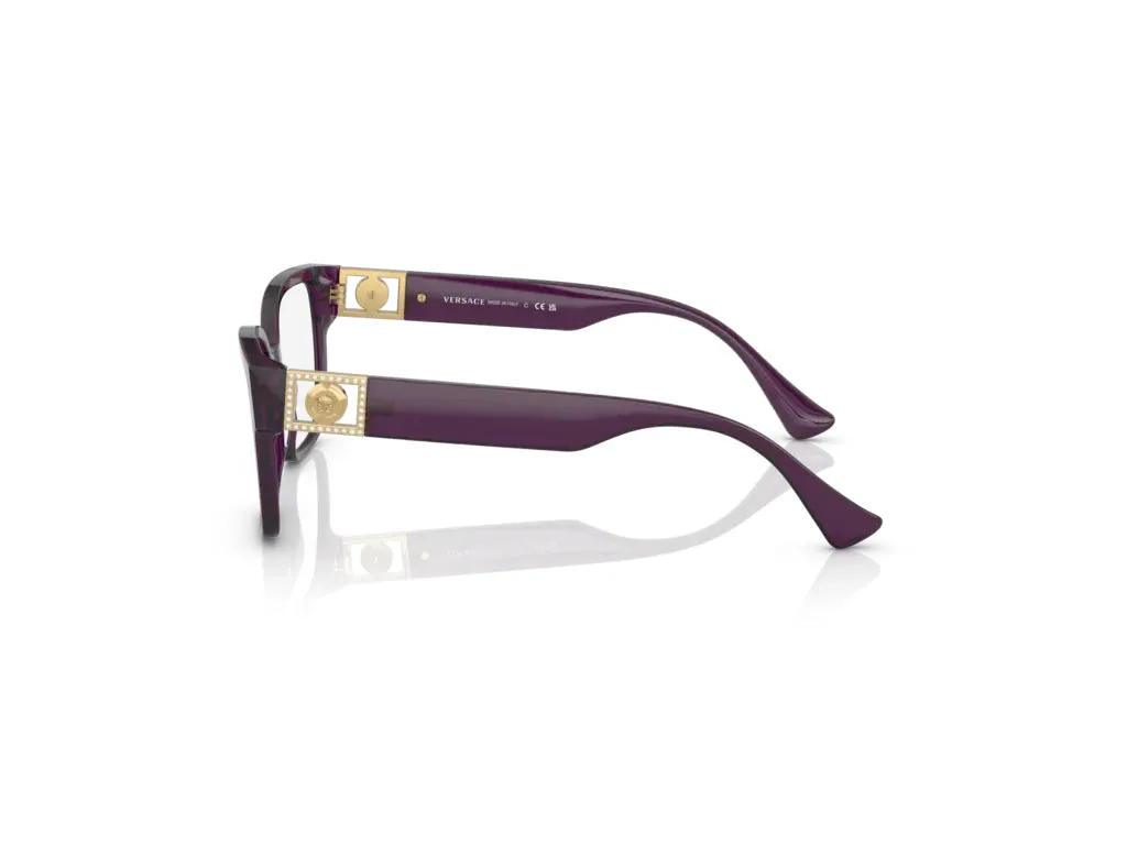 Versace VE3329B 5384 Montature da vista Acetato Prugna Squadrata - immagine 3