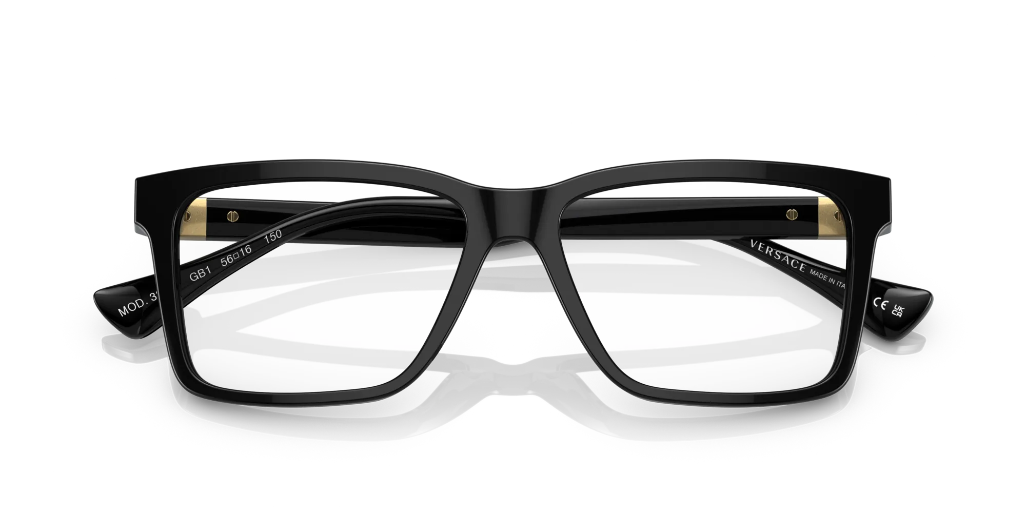Versace VE3328 GB1 Montature da vista Acetato Nero Squadrata - immagine 2