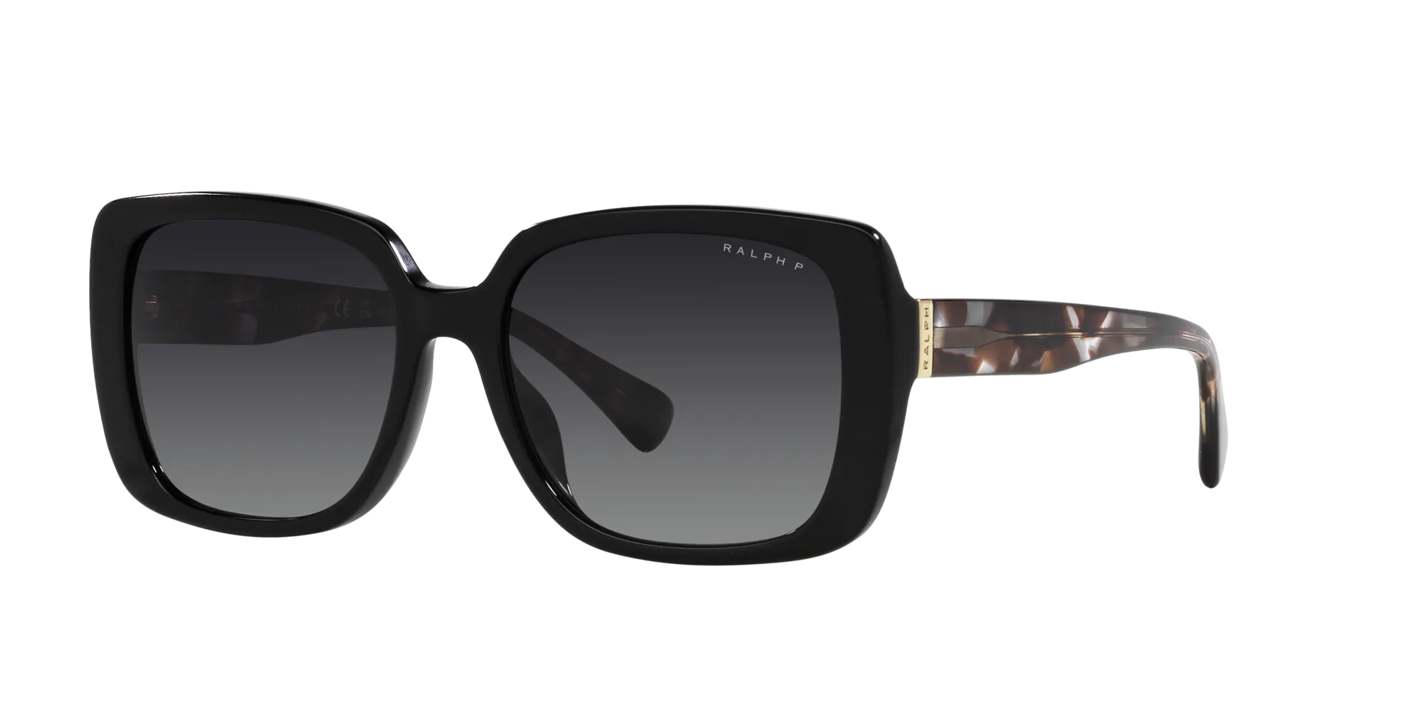 Ralph Lauren RA5298U 5001T3 Occhiali da sole Acetato Nero Grigio Squadrata Polarizzata Sfumato - immagine 3