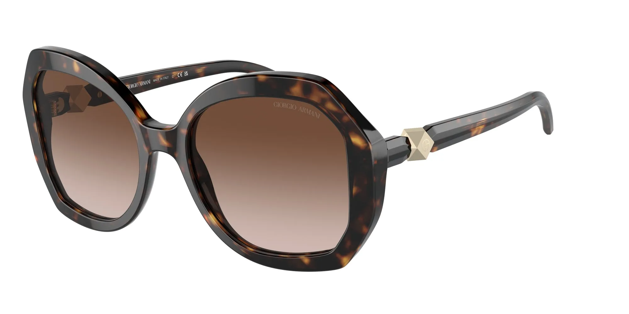 Giorgio Armani AR8180 502613 Occhiali da sole Acetato Tartaruga Marrone Pilot Normale Sfumato - immagine 1