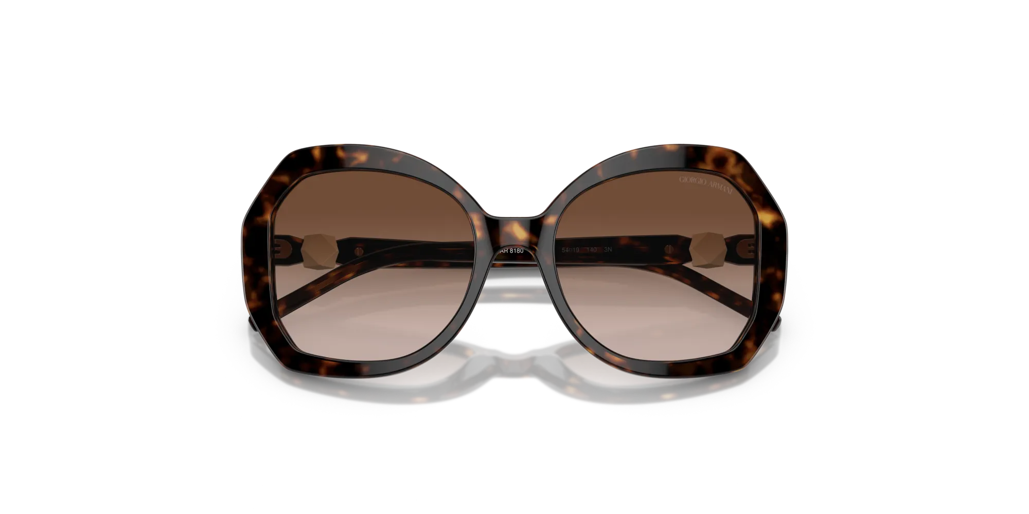 Giorgio Armani AR8180 502613 Occhiali da sole Acetato Tartaruga Marrone Pilot Normale Sfumato - immagine 2