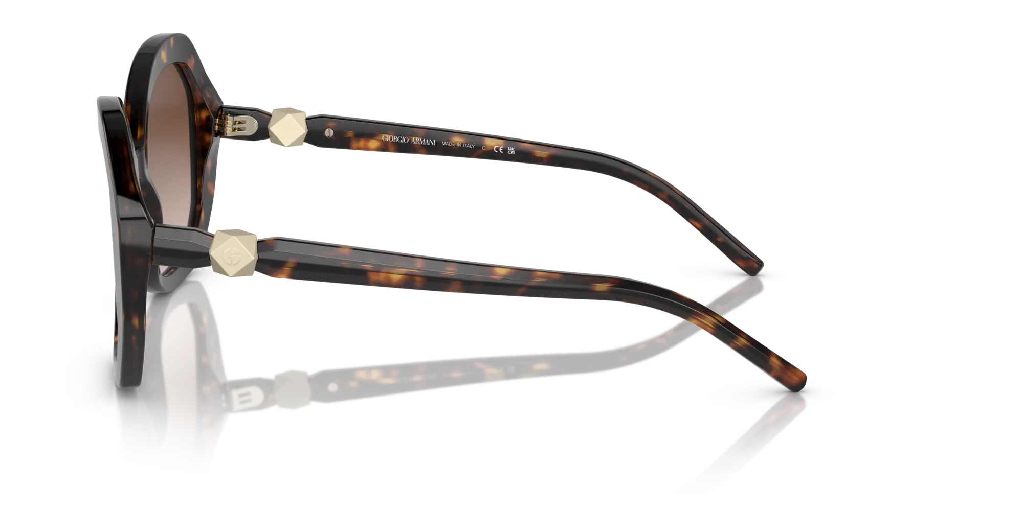 Giorgio Armani AR8180 502613 Occhiali da sole Acetato Tartaruga Marrone Pilot Normale Sfumato - immagine 4