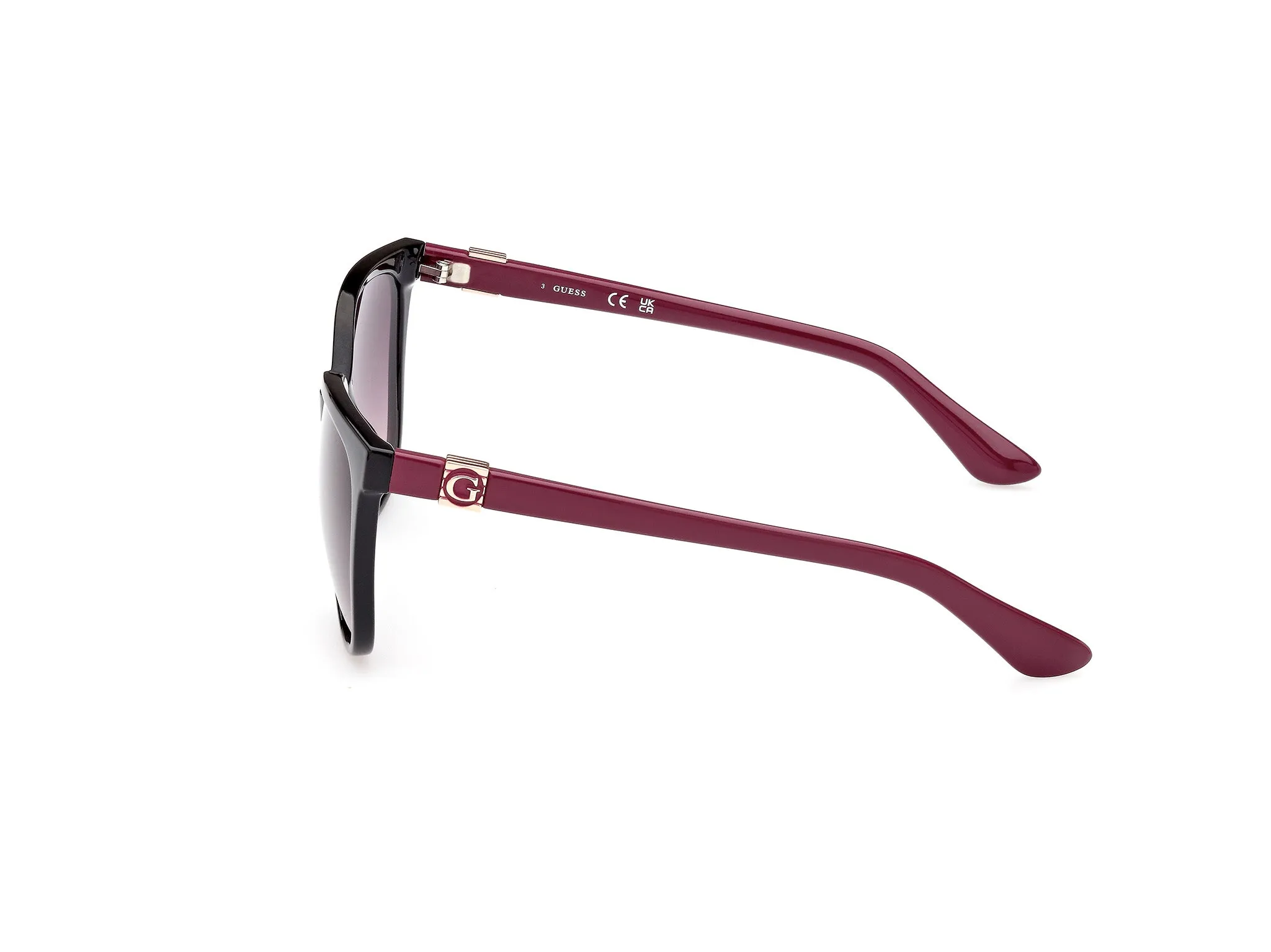 Guess GU7864 05B Occhiali da sole Iniettato Nero Grigio Rotonda Normale Sfumato - immagine 3