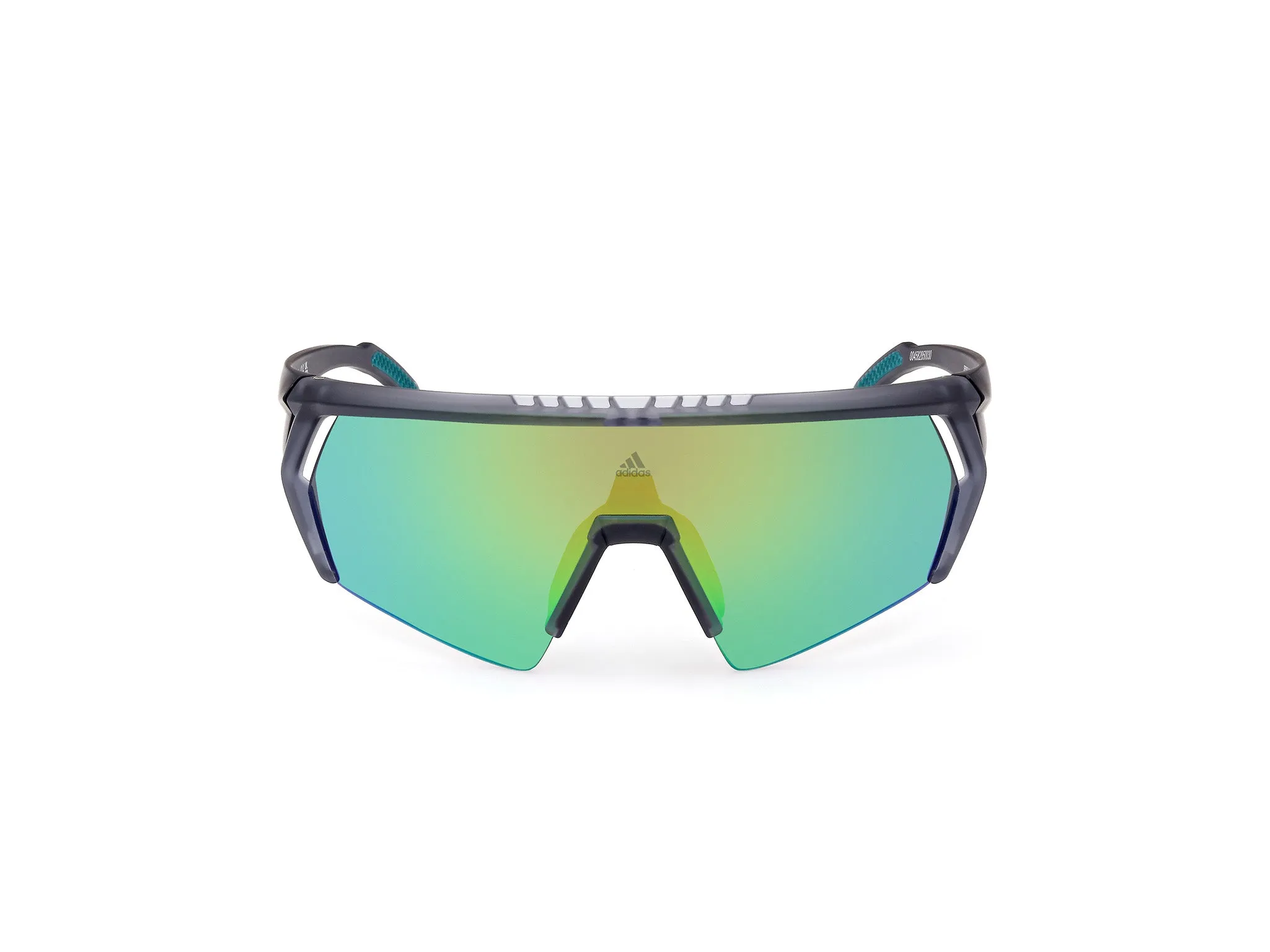 Adidas Sport SP0063 20Q Occhiali da sole Iniettato Grigio opaco Verde Maschera Normale Specchiato - immagine 2