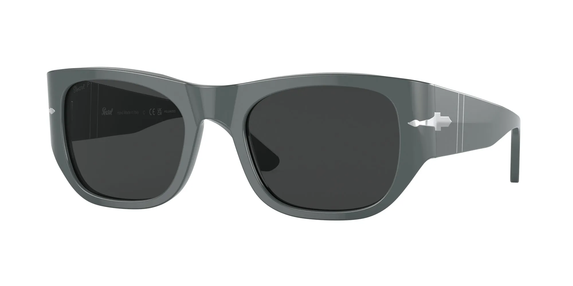 Persol PO3308S 117348 Occhiali da sole Acetato Grigio Grigio Squadrata Polarizzata - immagine 1