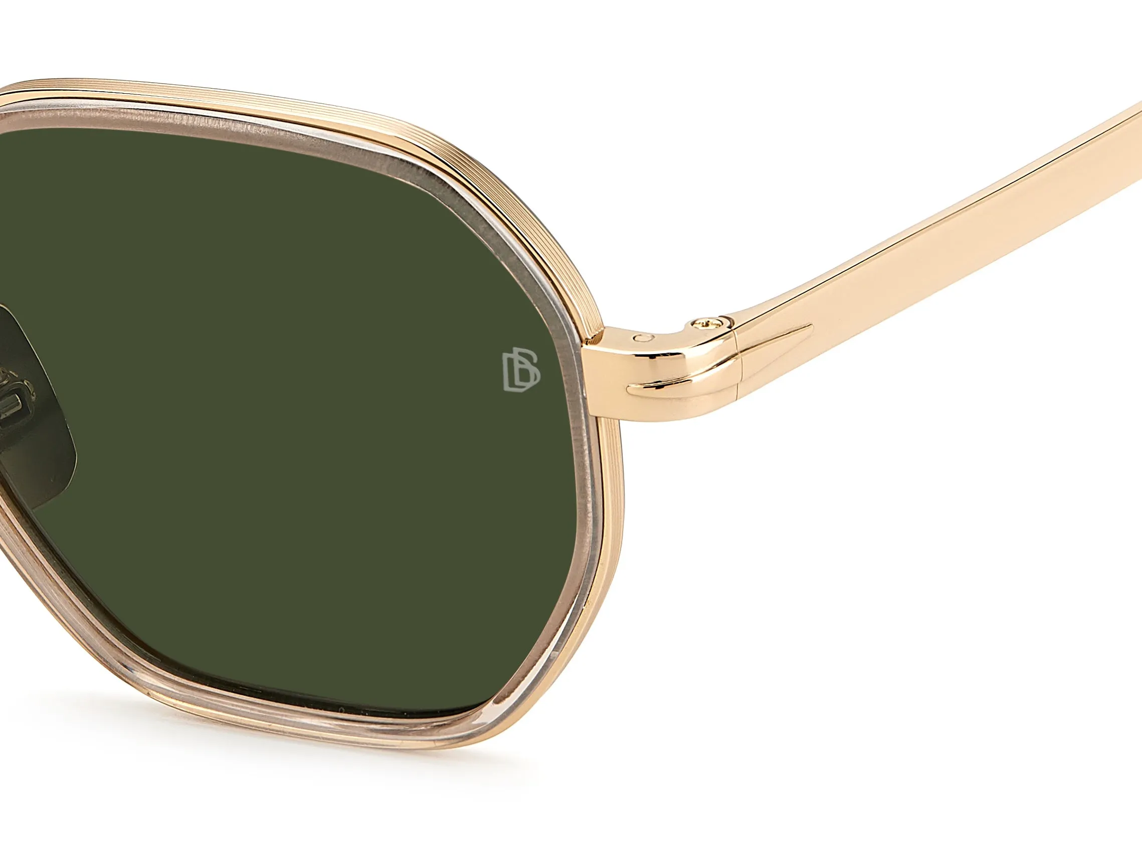 DAVID BECKHAM DB 1097/S 763/QT Occhiali da sole Titanio Oro Verde Geometrica - immagine 3