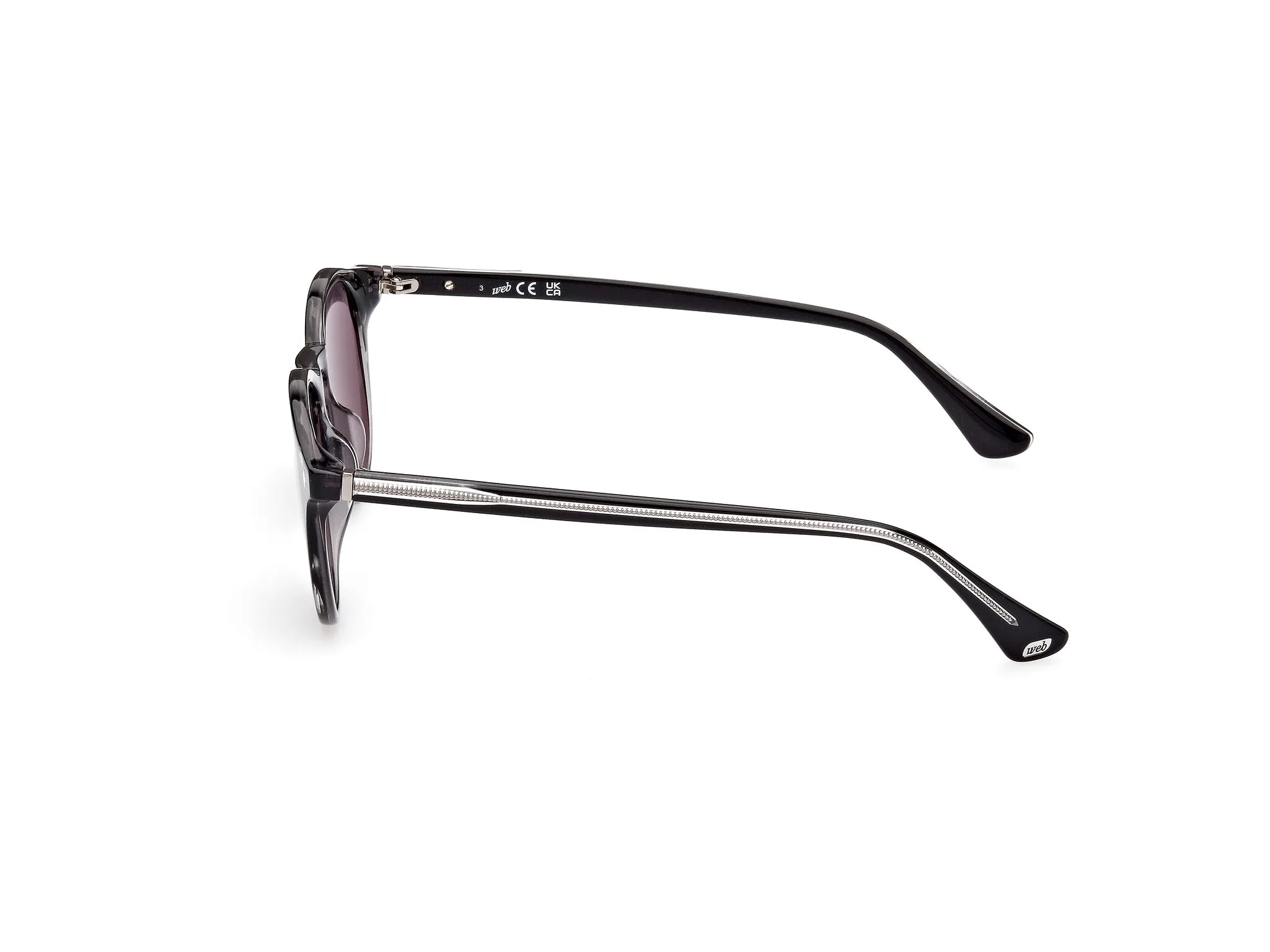 Web WE0328 05A Occhiali da sole Acetato Nero Grigio Rotonda Normale - immagine 3