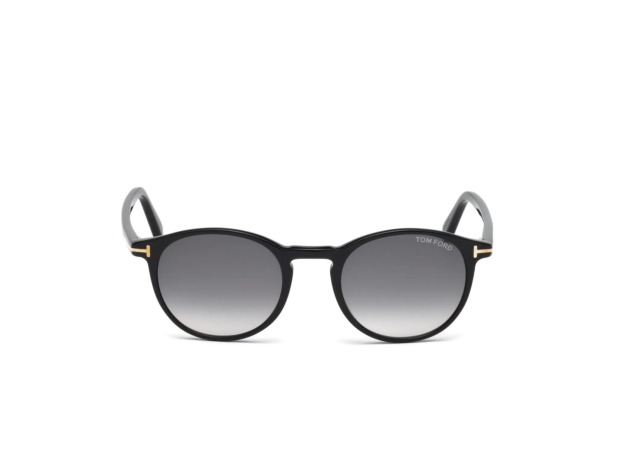 TOM FORD FT0539 ANDREA-02 01B Occhiali da sole Acetato Nero Grigio Rotonda Normale Sfumato - immagine 2