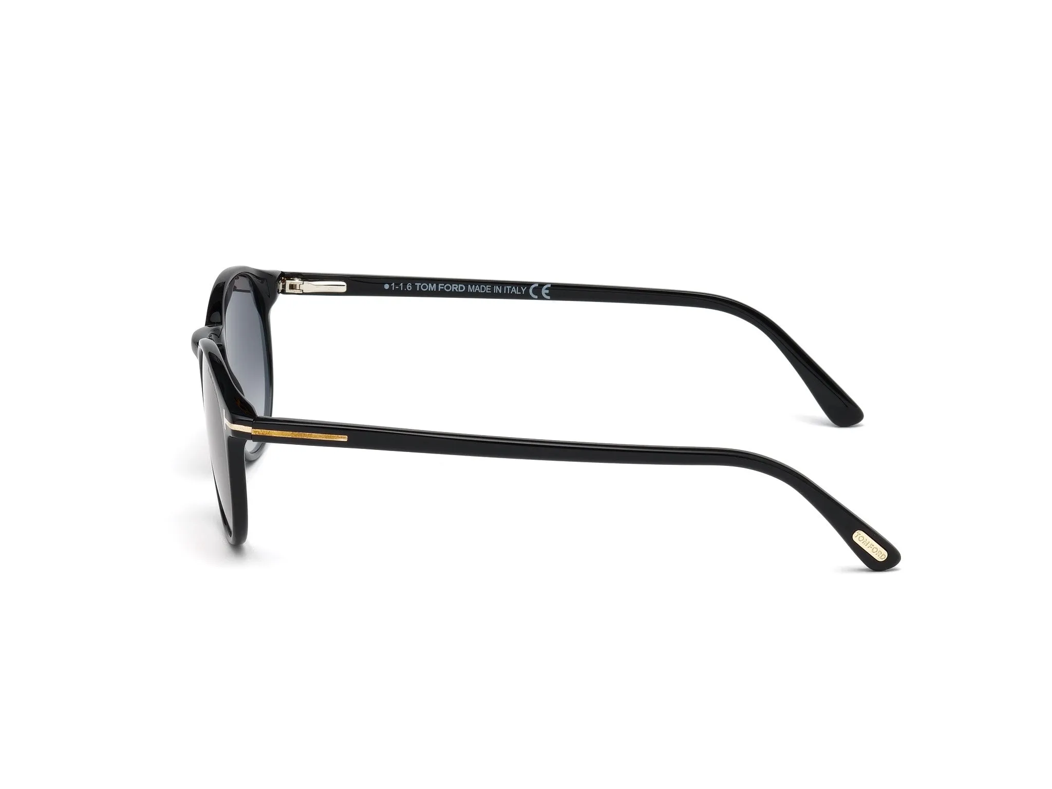 TOM FORD FT0539 ANDREA-02 01B Occhiali da sole Acetato Nero Grigio Rotonda Normale Sfumato - immagine 3
