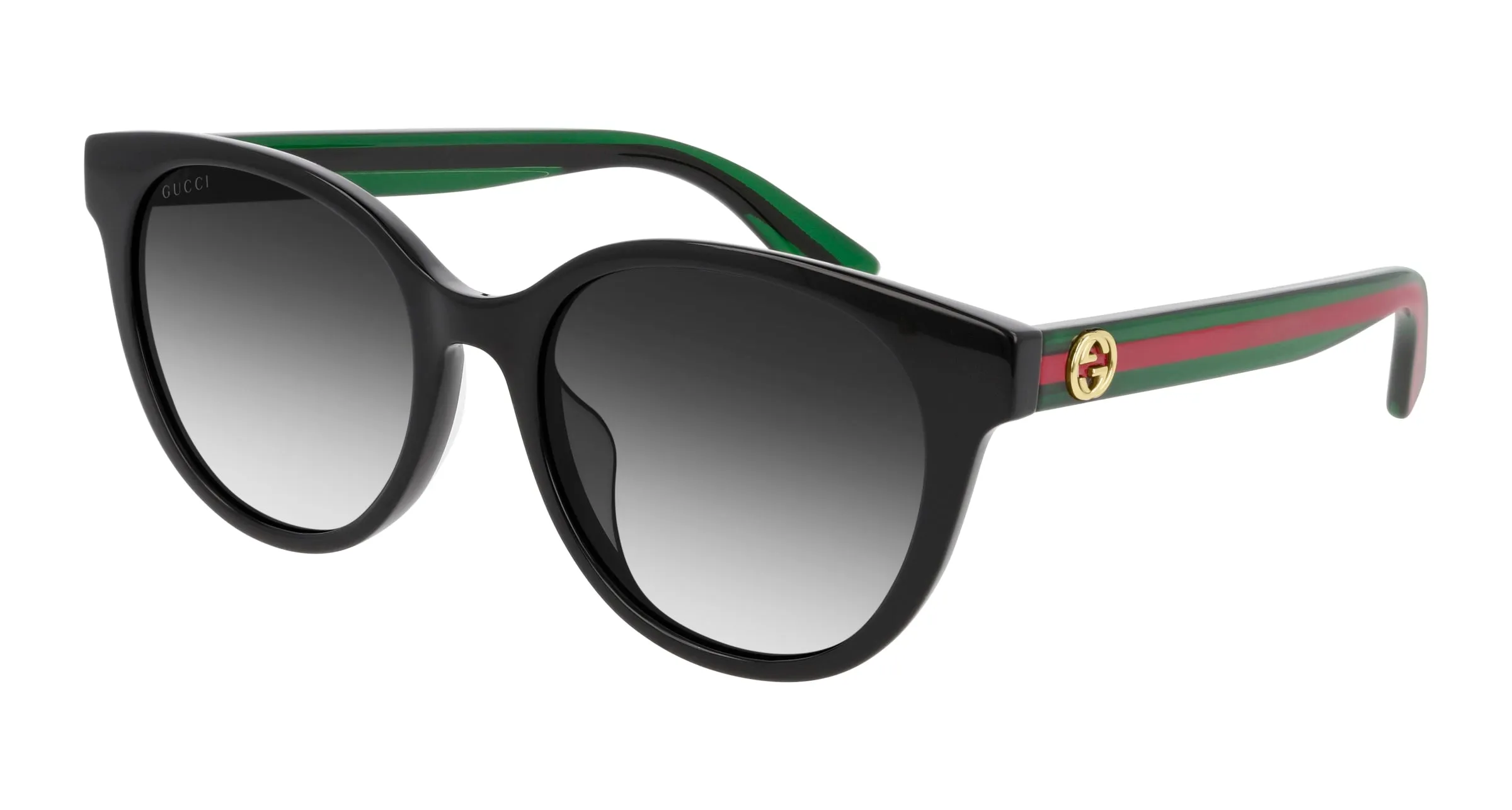 Gucci GG0702SKN 004 Occhiali da sole Acetato Nero Grigio Cat Eye Sfumato - immagine 1
