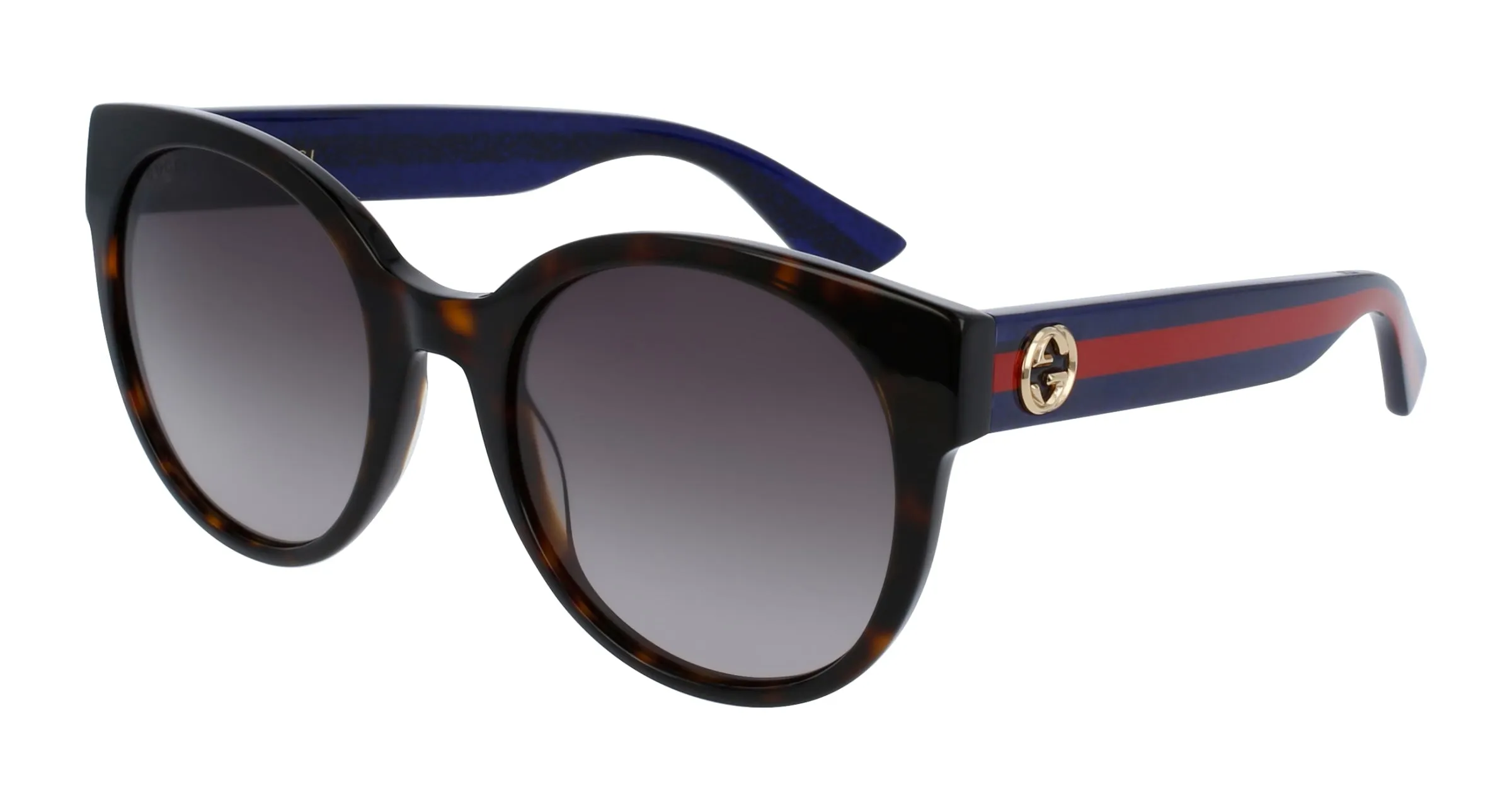 Gucci GG0035SN 004 Occhiali da sole Acetato Havana Marrone Rotonda Sfumato - immagine 1
