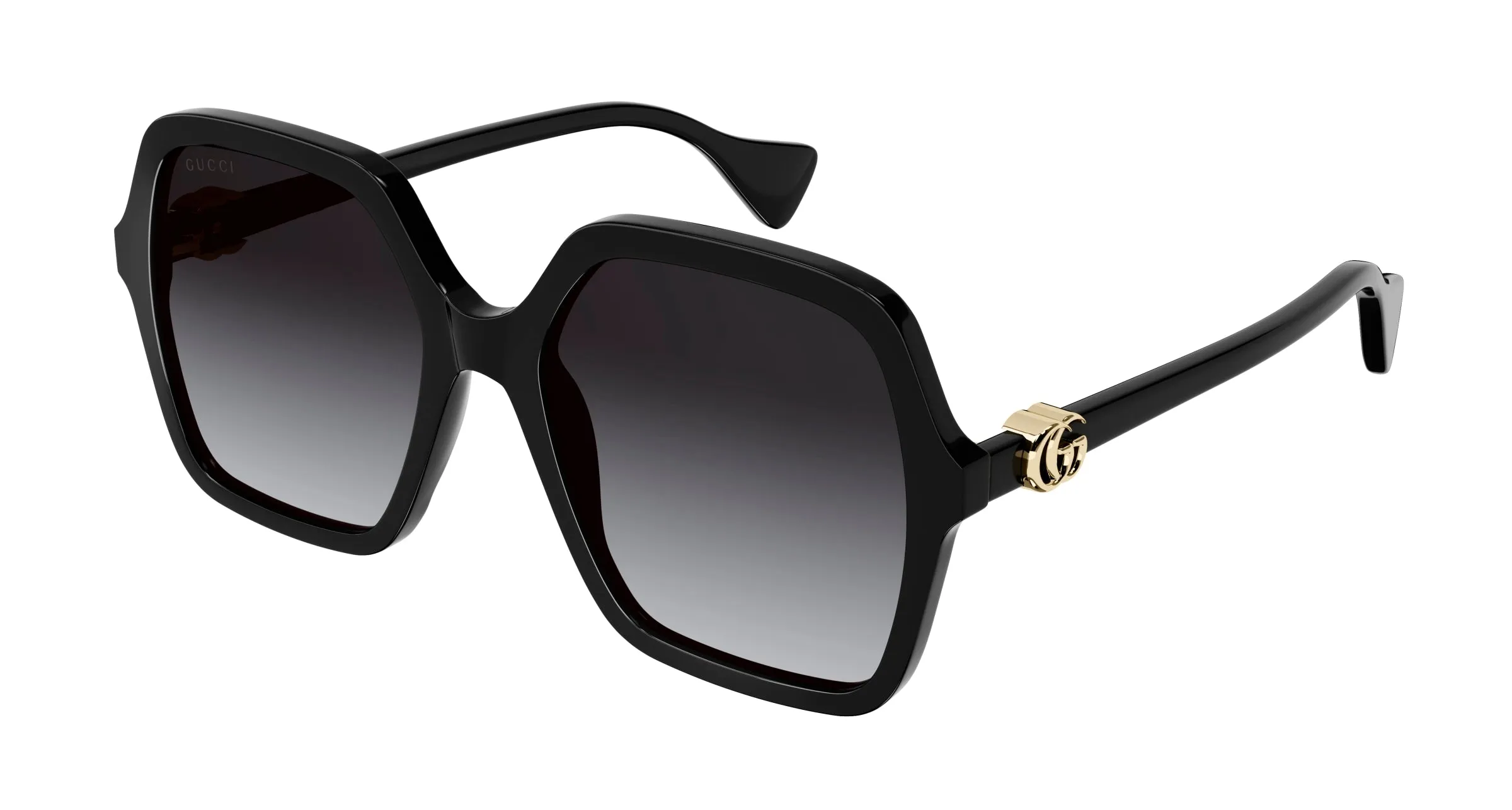 Gucci GG1072S 001 Occhiali da sole Acetato Nero Grigio Squadrata Sfumato - immagine 1