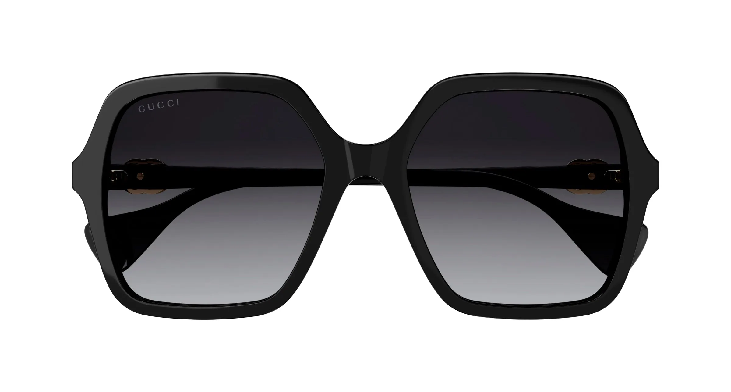 Gucci GG1072S 001 Occhiali da sole Acetato Nero Grigio Squadrata Sfumato - immagine 2