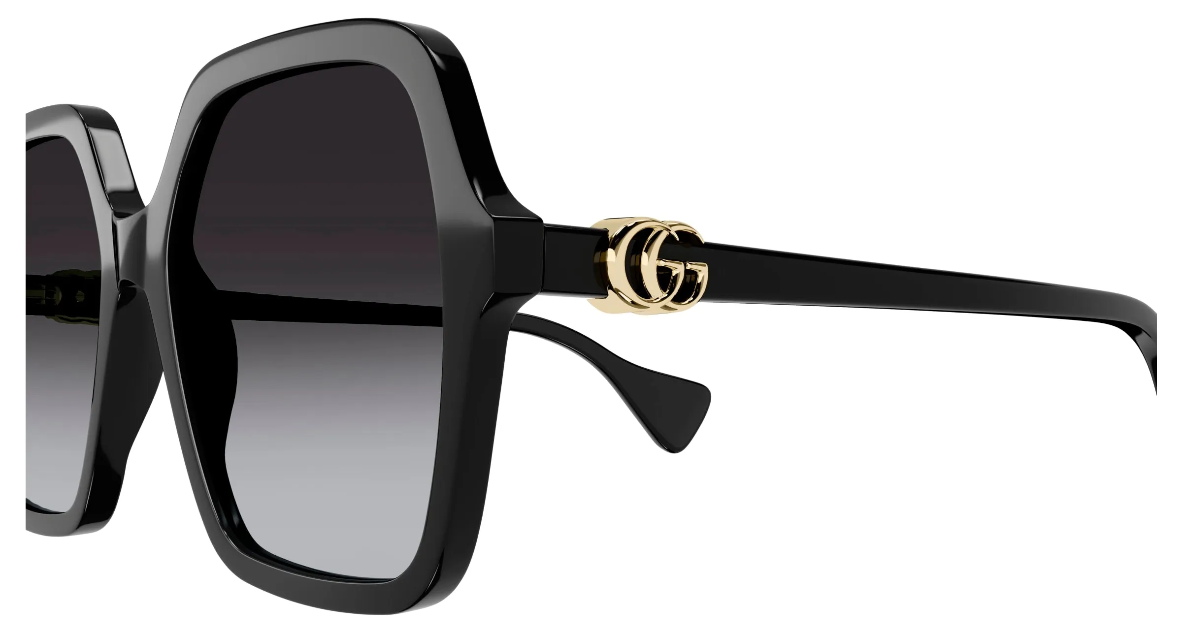 Gucci GG1072S 001 Occhiali da sole Acetato Nero Grigio Squadrata Sfumato - immagine 3