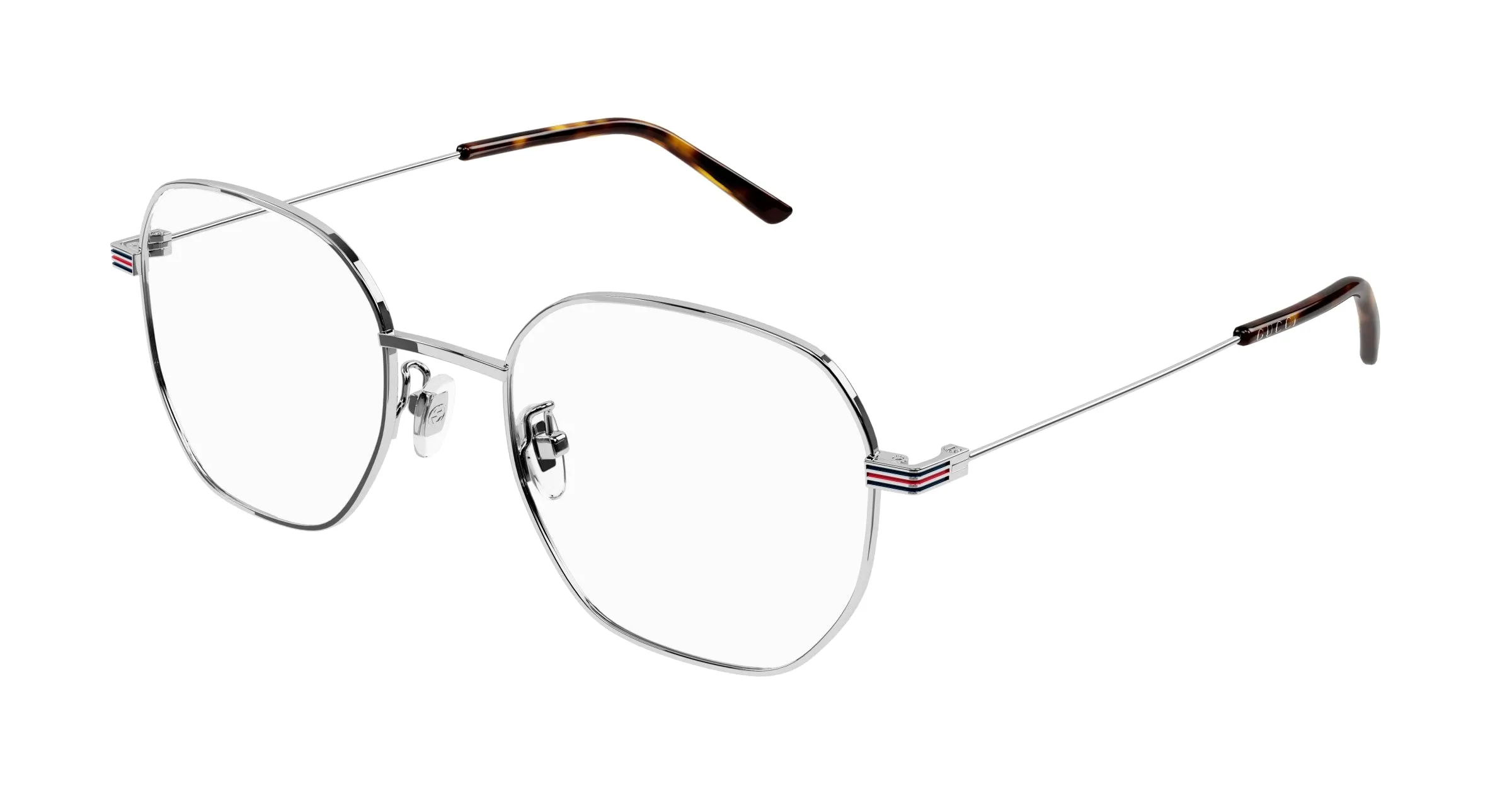 Gucci GG1125OA 003 Montature da vista Metallo Argento Geometrica - immagine 1