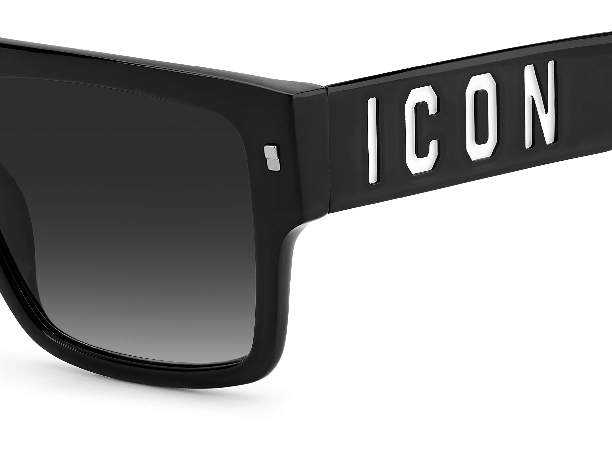 Dsquared2 ICON 0003/S 80S/9O Occhiali da sole Acetato Nero/bianco Grigio Squadrata Sfumato - immagine 4