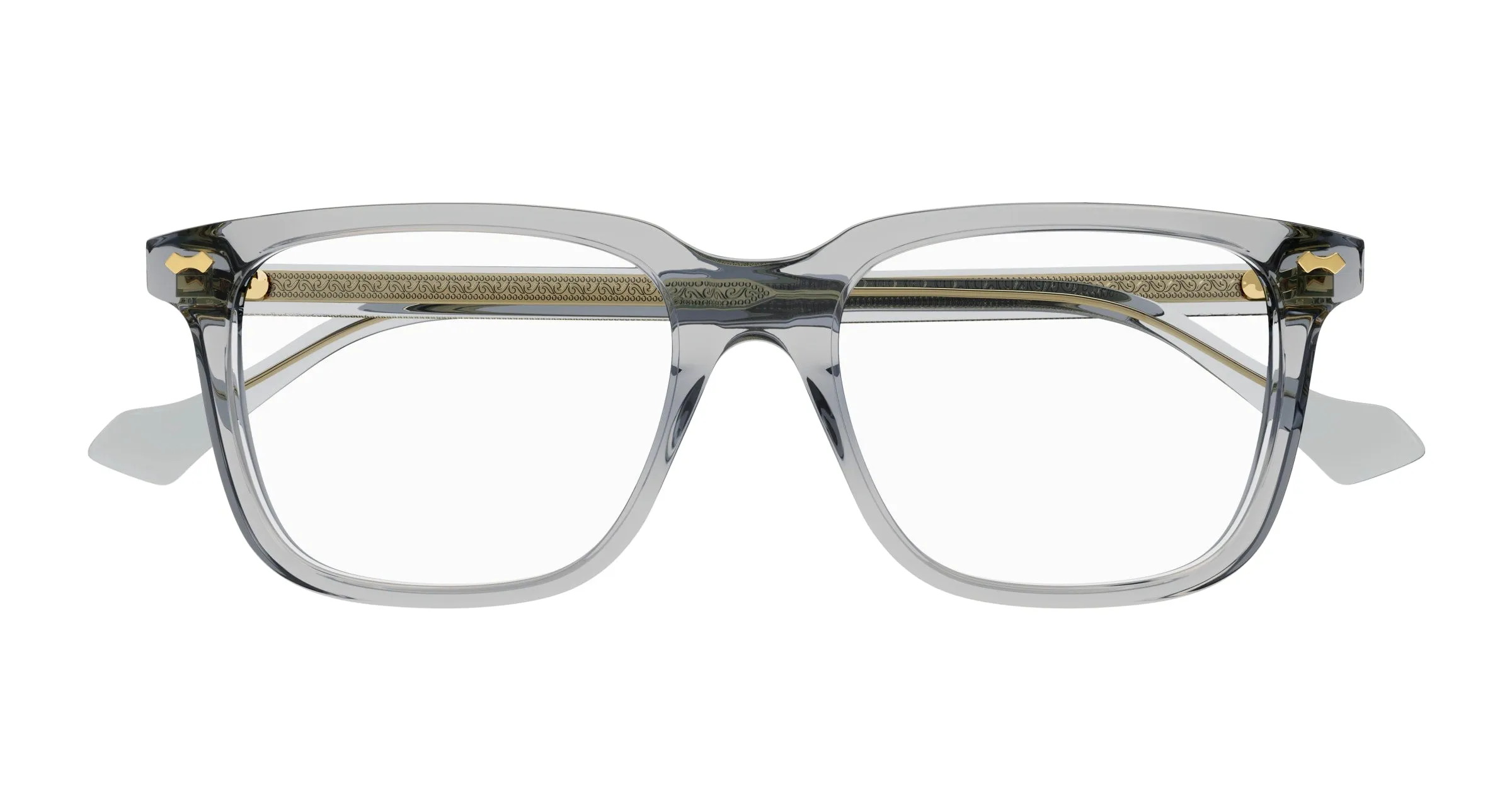 Gucci GG0737O 016 Montature da vista Acetato Grigio Trasparente Squadrata - immagine 2