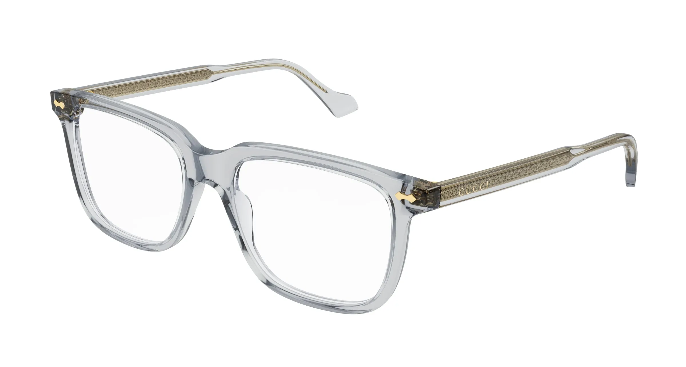 Gucci GG0737O 010 Montature da vista Acetato Grigio Trasparente Squadrata - immagine 1