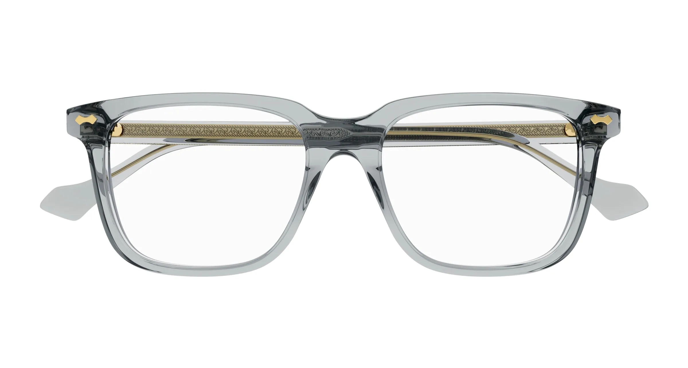 Gucci GG0737O 010 Montature da vista Acetato Grigio Trasparente Squadrata - immagine 2