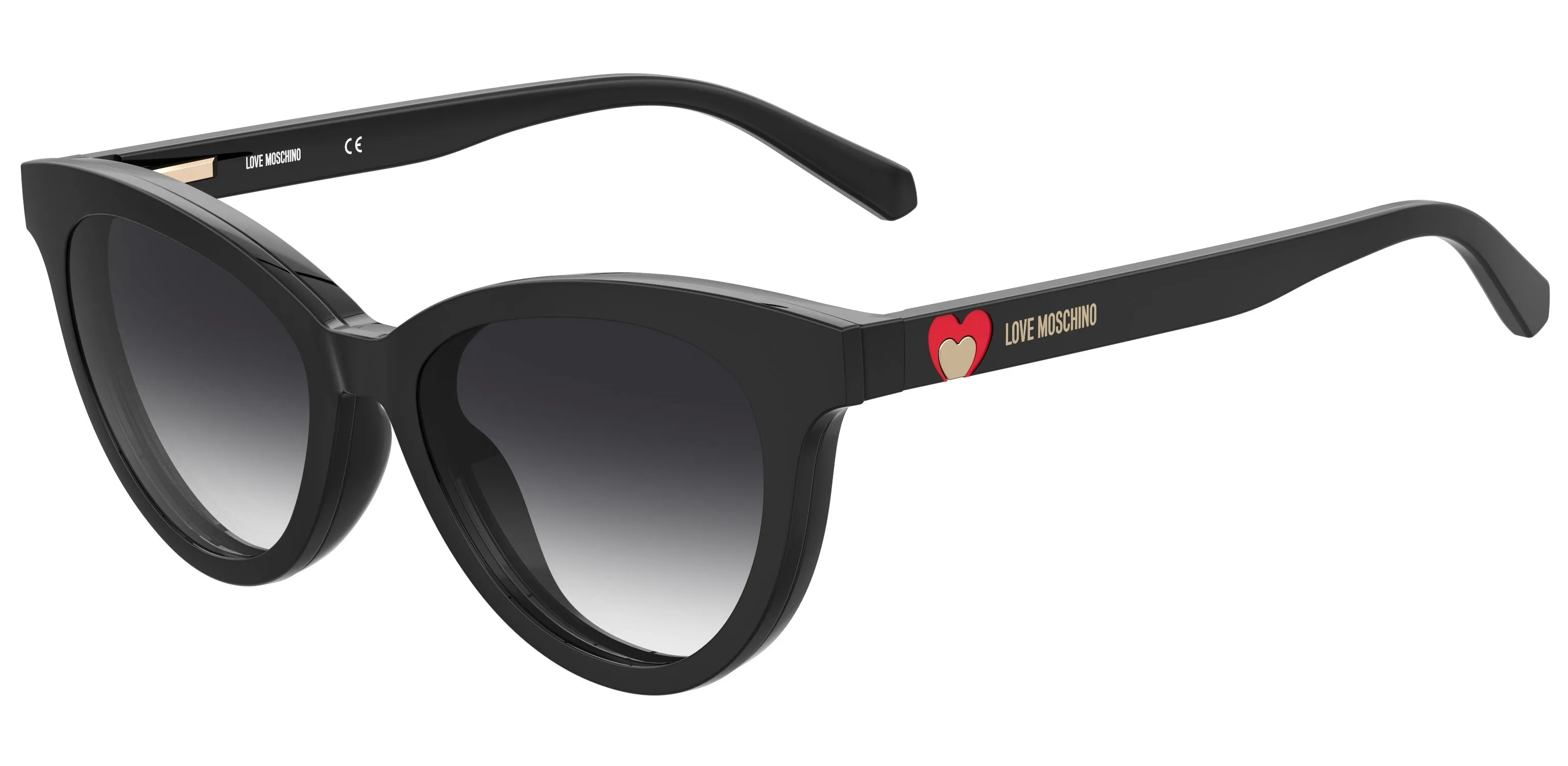 Moschino MOL051/CS 807/9O Occhiali da sole Acetato Nero Grigio Cat Eye Clip-on - immagine 1