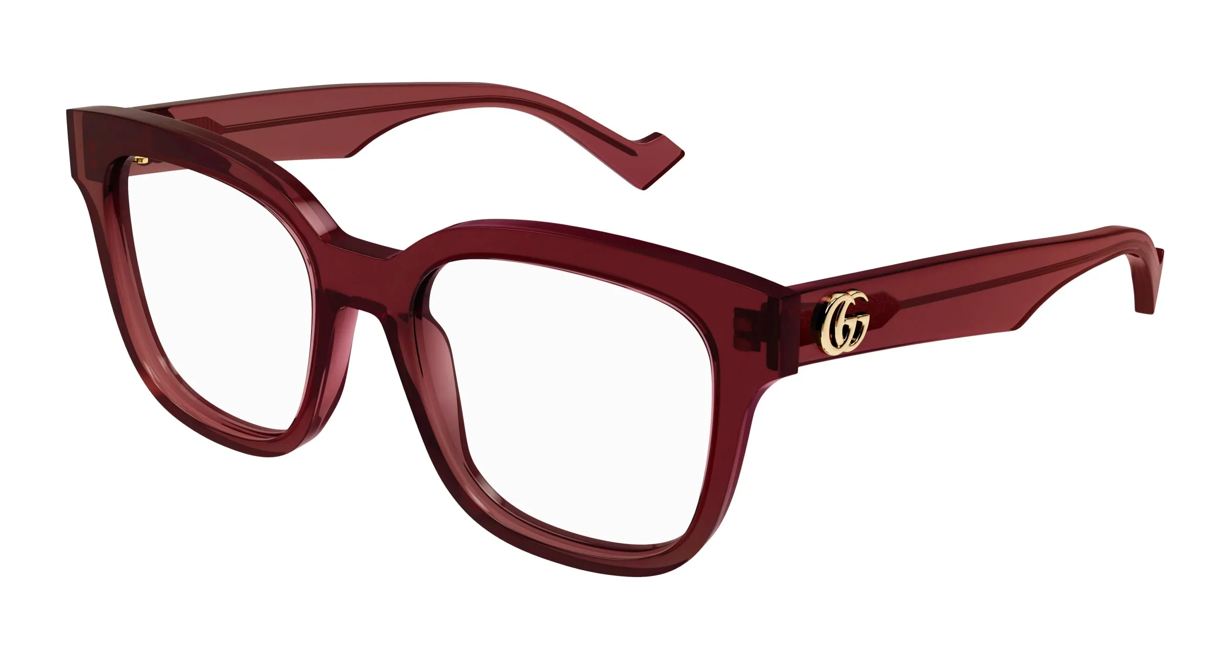 Gucci GG0958O 006 Montature da vista Acetato Bordeaux Trasparente Squadrata - immagine 1
