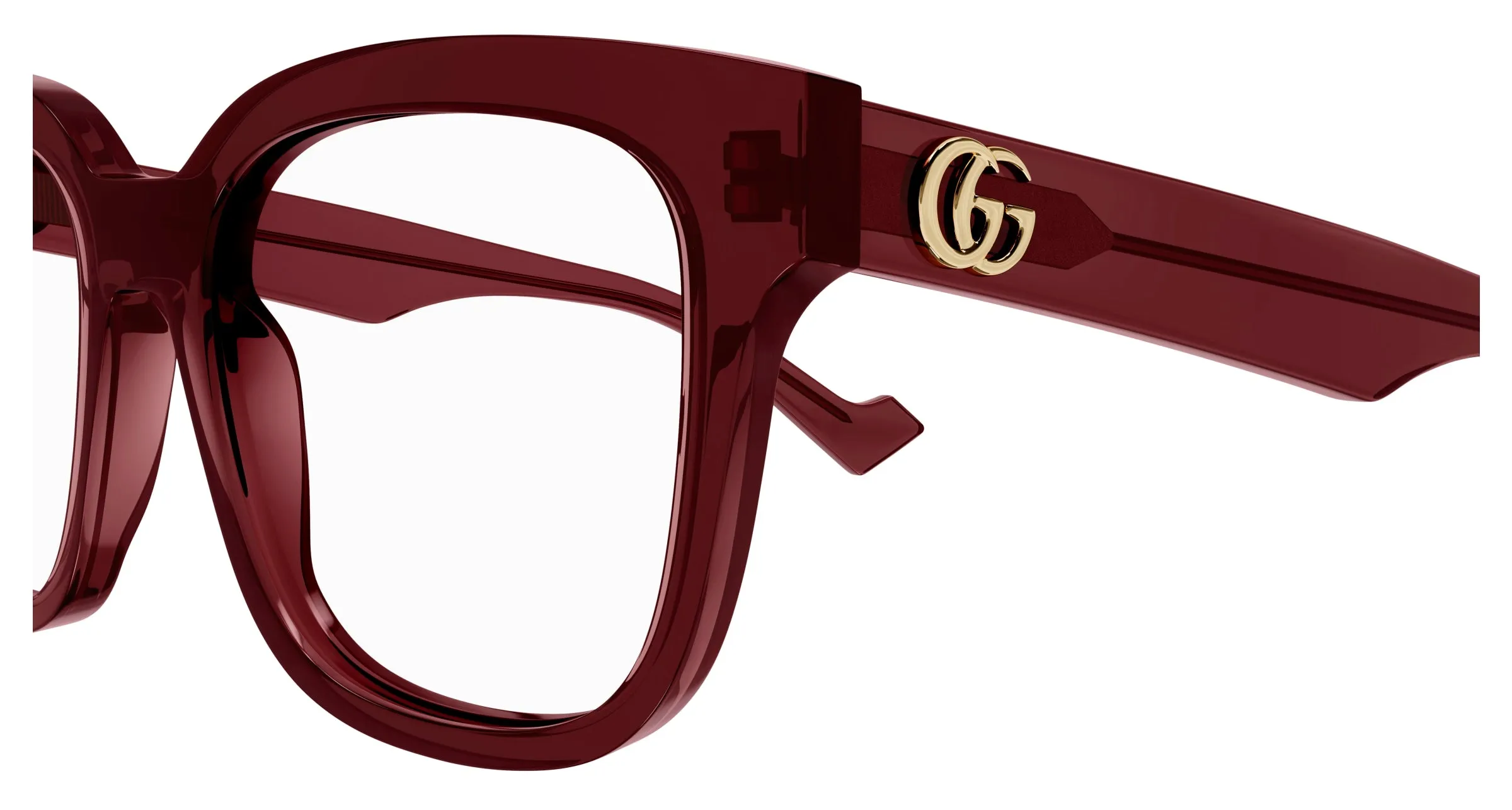 Gucci GG0958O 006 Montature da vista Acetato Bordeaux Trasparente Squadrata - immagine 3